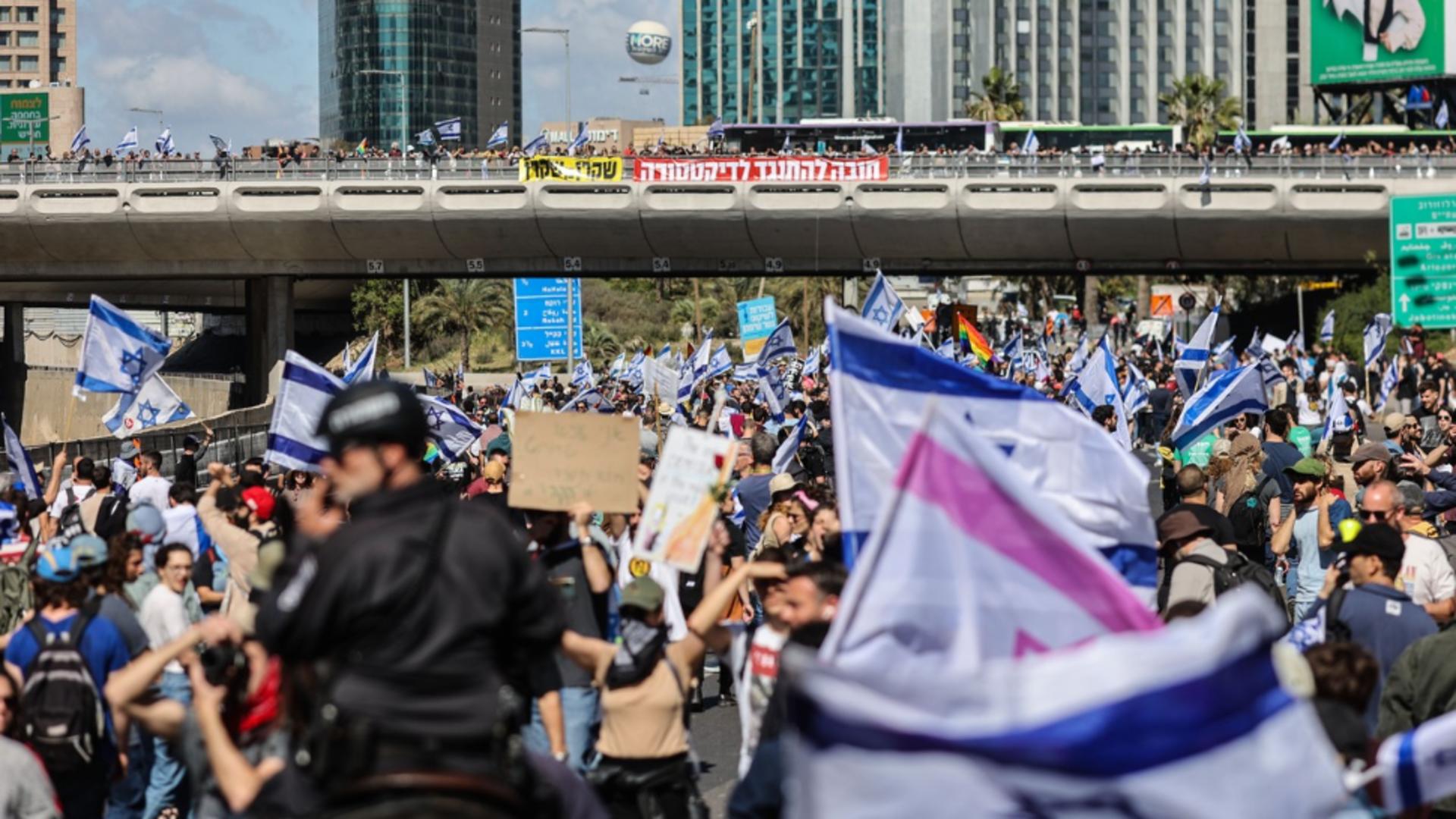 Proteste de amploare în Israel (9 martie - Profimedia)