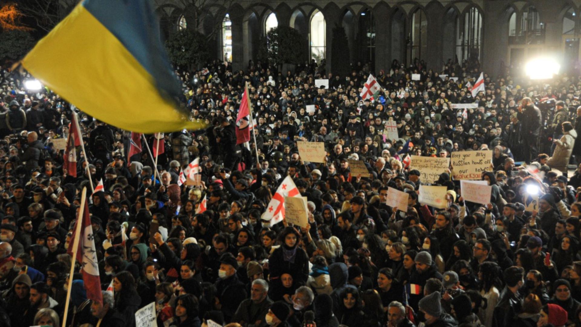 Proteste la Tbilisi, Georgia (9 martie - Profimedia)