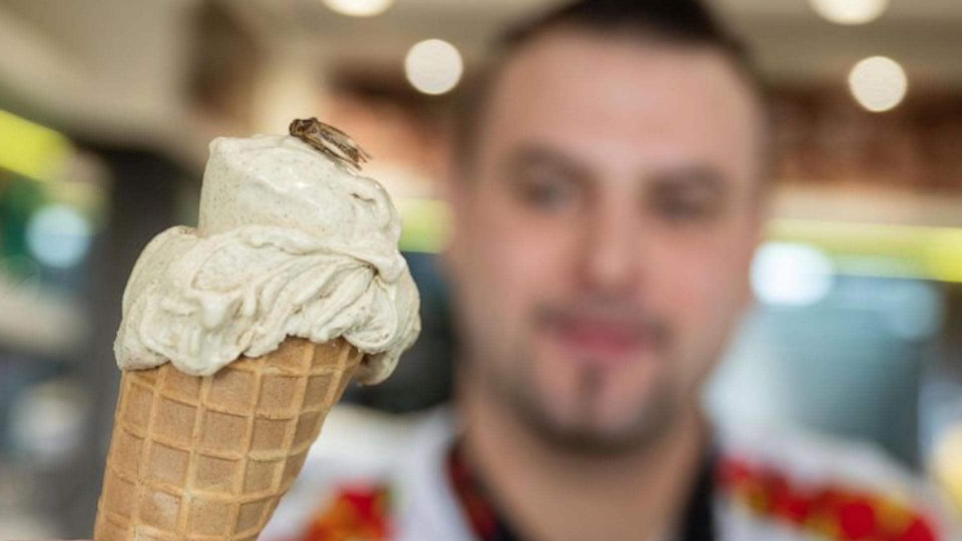 Înghețata cu greieri oferită de antreprenorul german. Foto: abcnews