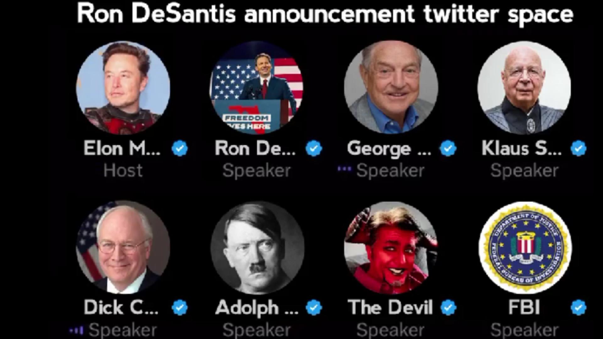Trump își ironizează rivalul printr-un videoclip trucat. Ron DeSantis, participant la o „întâlnire” cu Soroș, Hitler și însuși Diavolul