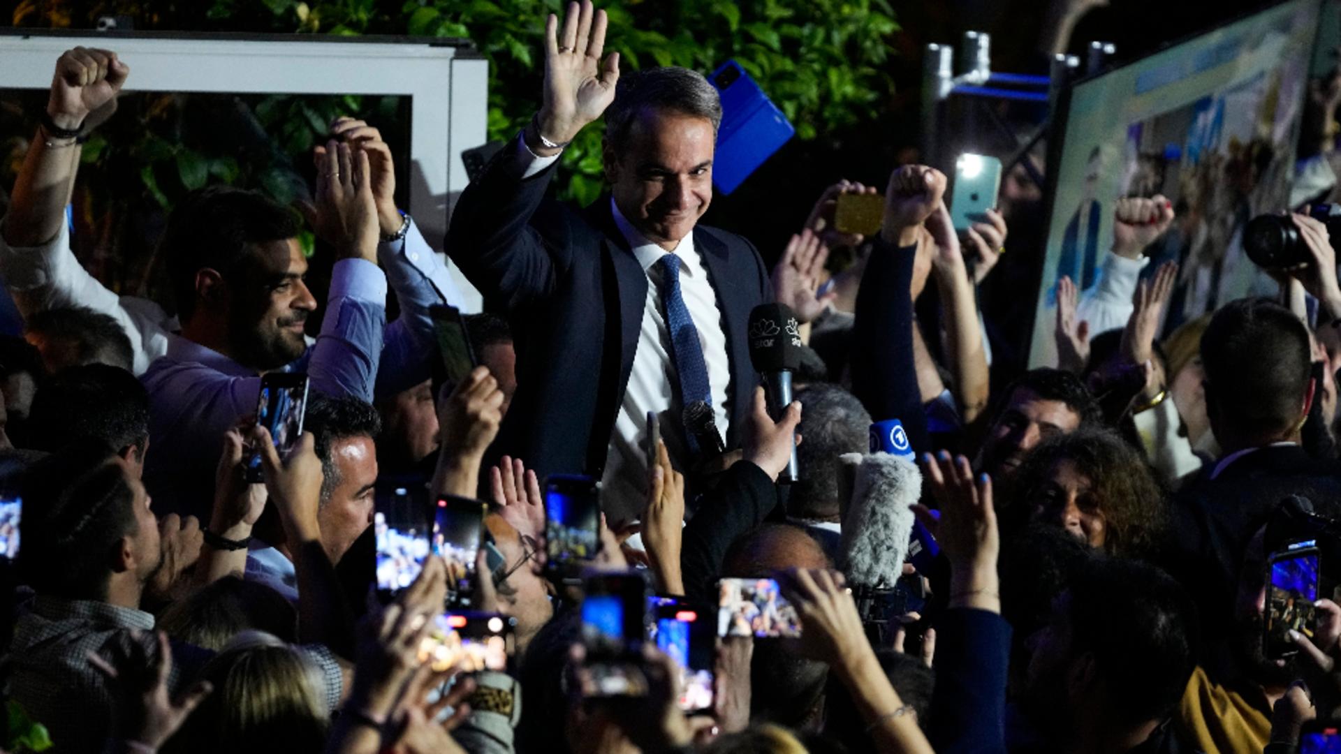 Premierul Mitsotakis spune că partidul său este cîștigător. Foto/Profimedia