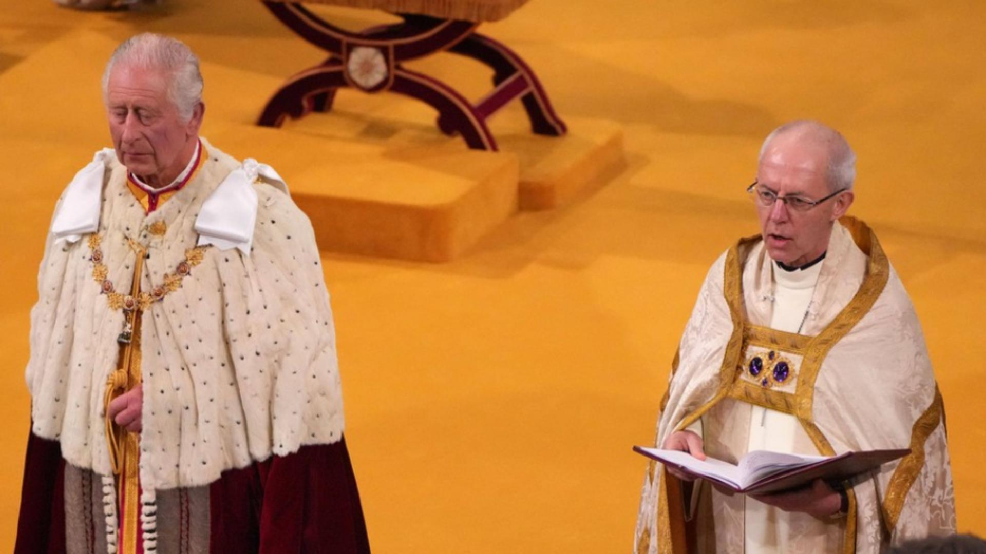 Arhiepiscopul de Canterbury, la încoronarea regelui Charles al III-lea, 6 mai 2023 Foto: Profi Media