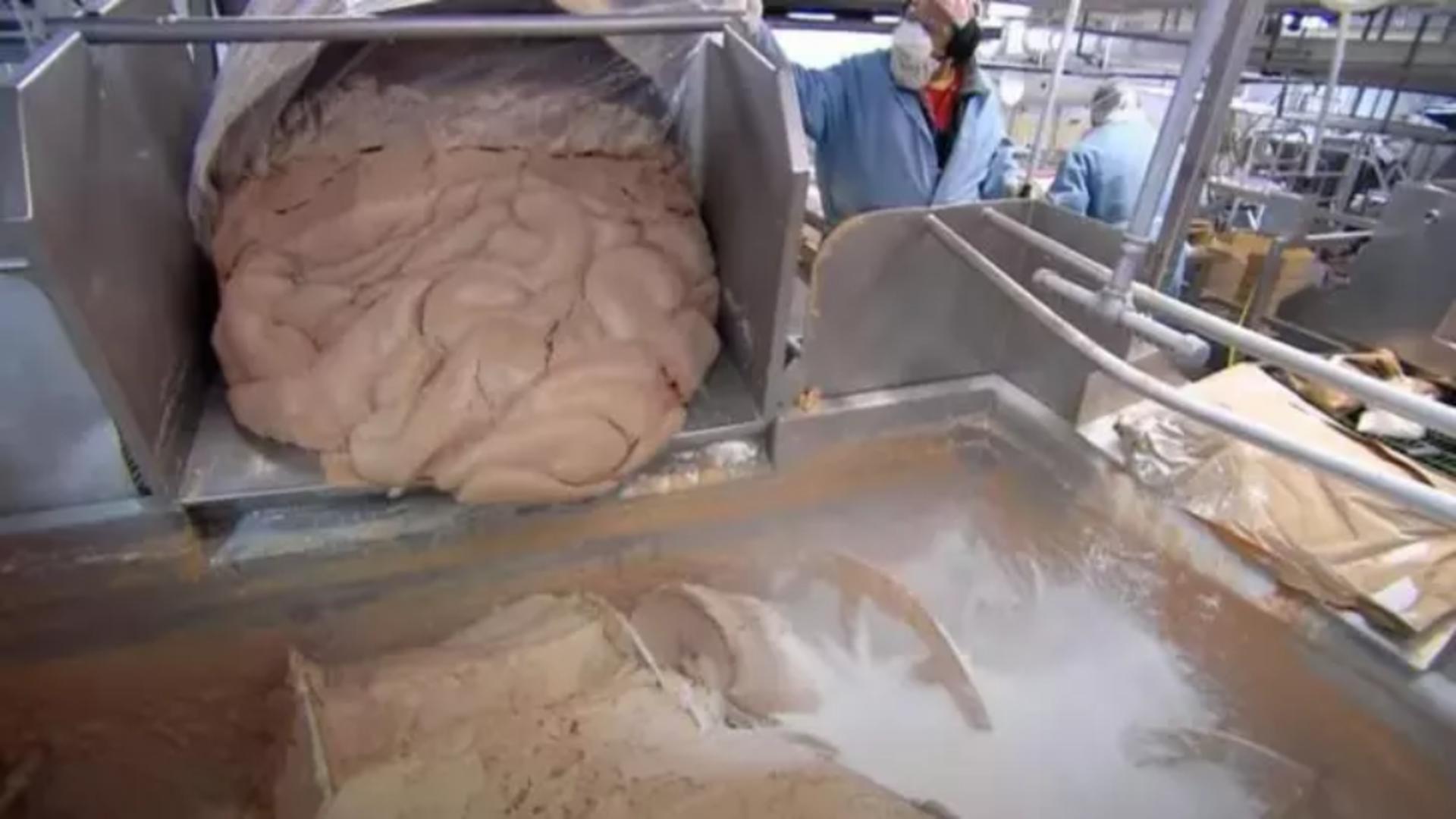 VIDEO – Imagini scăpate dintr-o fabrică de crenvurști – După ce vezi cum sunt făcuți nu mai vrei să mănânci niciodată