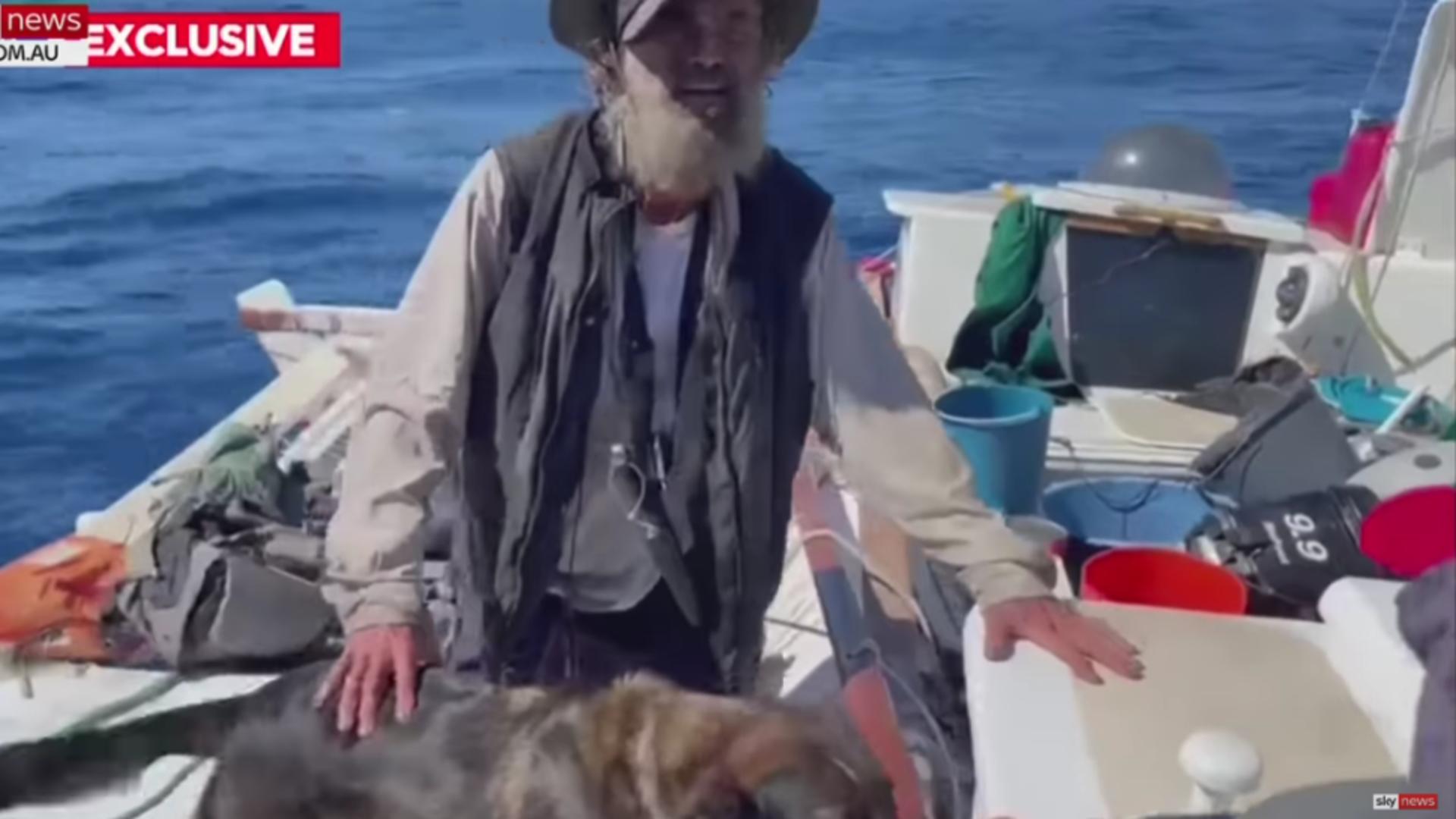 Tim Shaddock și câinele său au supraviețuit 3 luni în mijlocul Pacificului. Foto: Captură YouTube