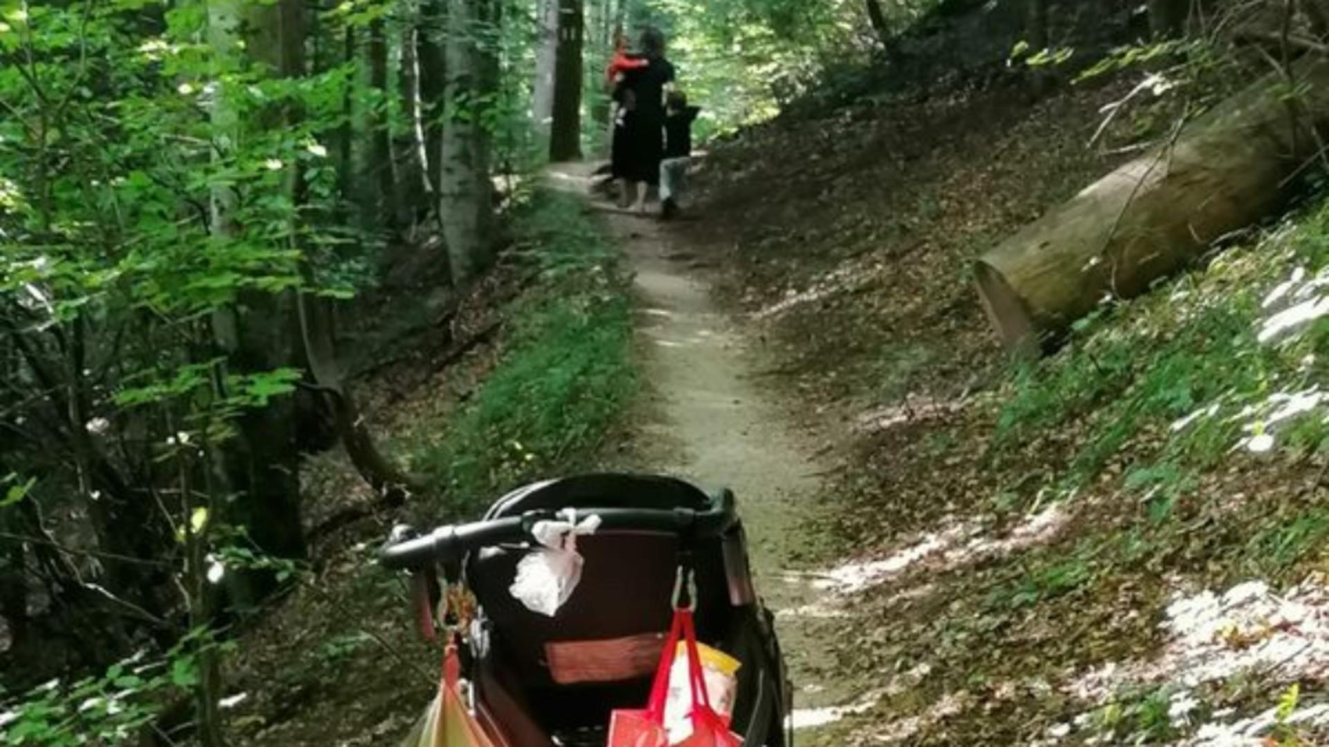 Inconștiență pe munte: O femeie cu 2 copii și un cărucior, salvați pe Postăvaru – Intervenția, cerută de un grup de bicicliști