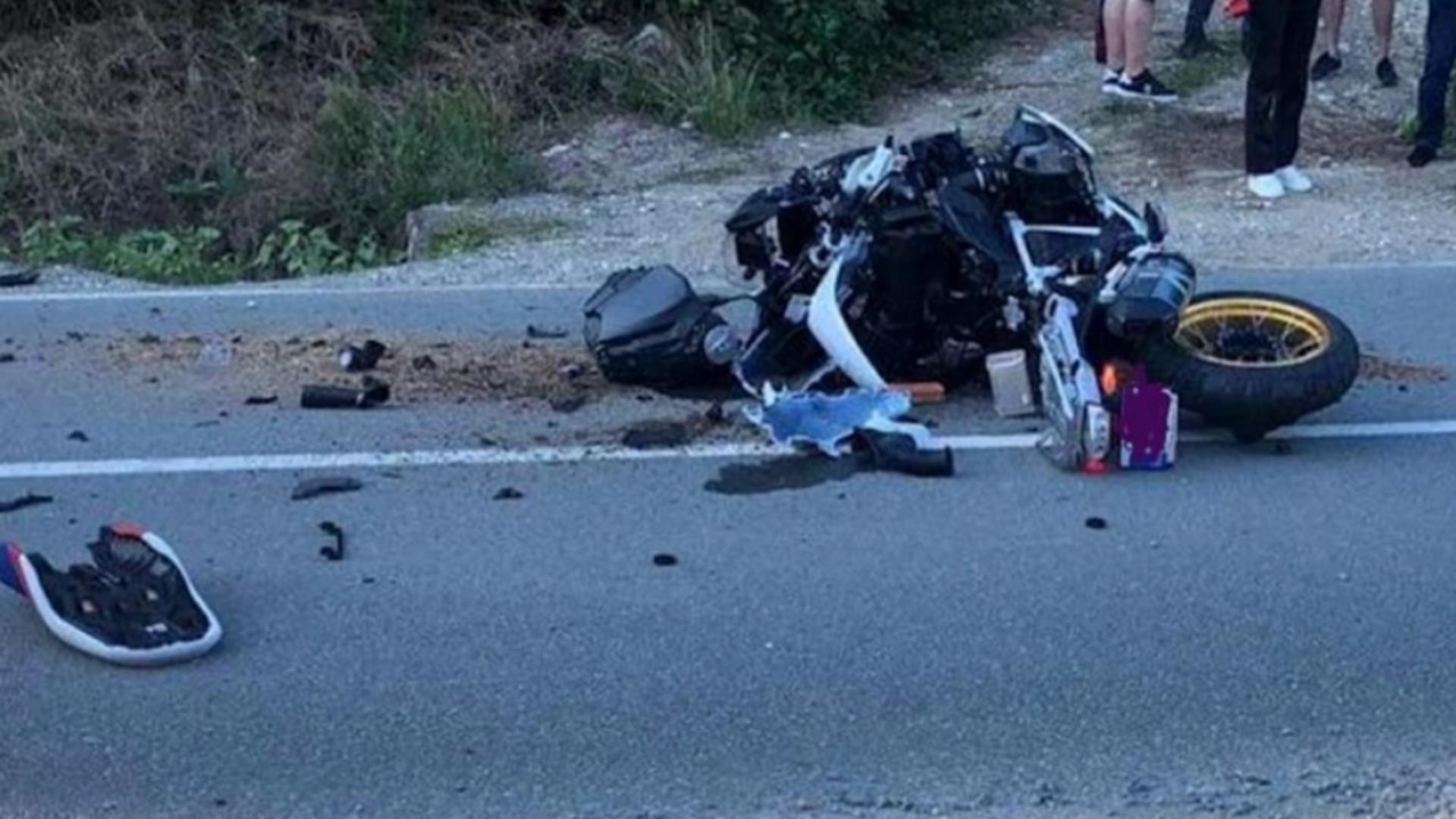 Imagini șocante de la accidentul de motocicletă din Alba