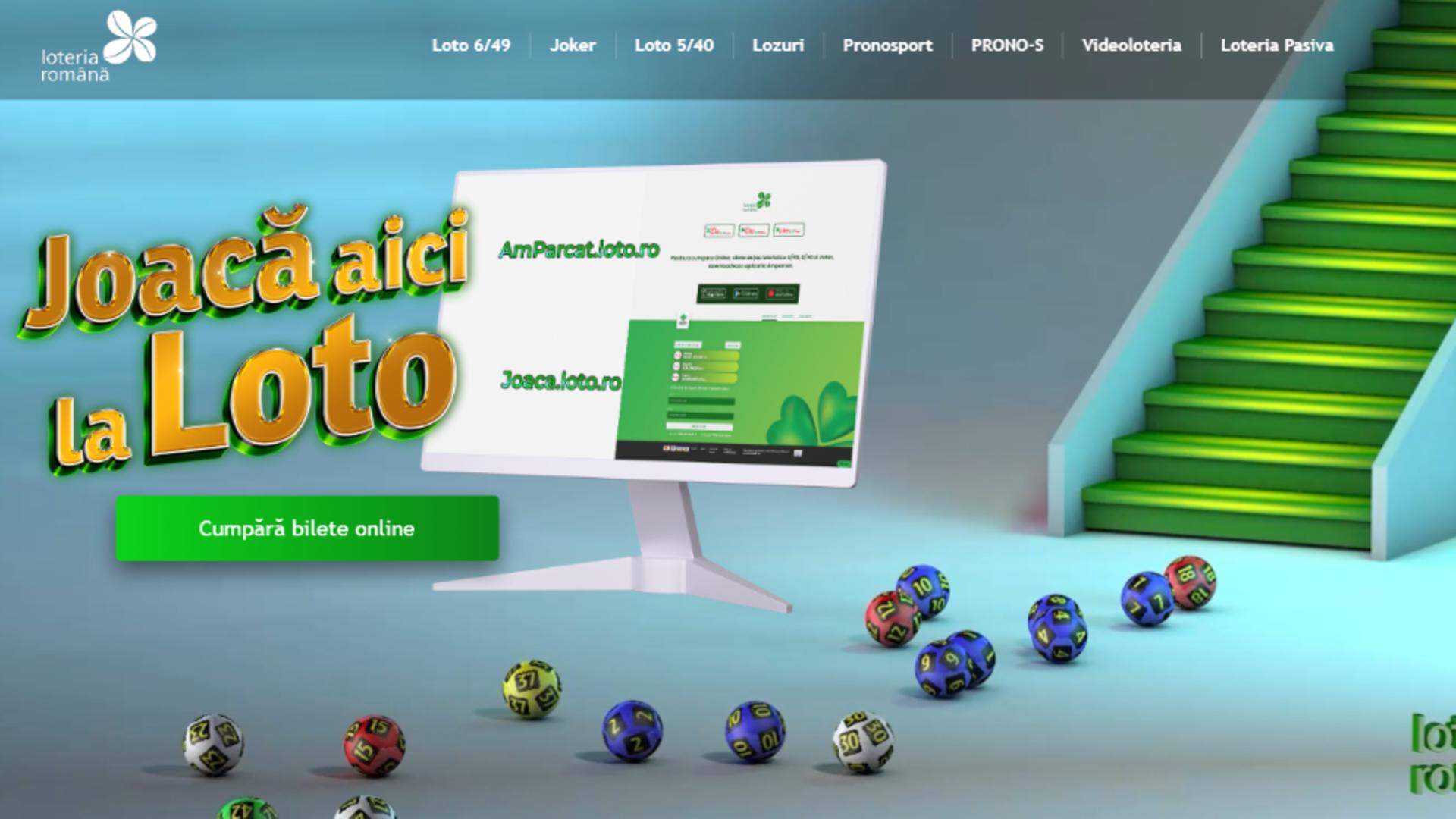 Românii pot de acum să joace la loto pe internet. Foto: Loteria Romana