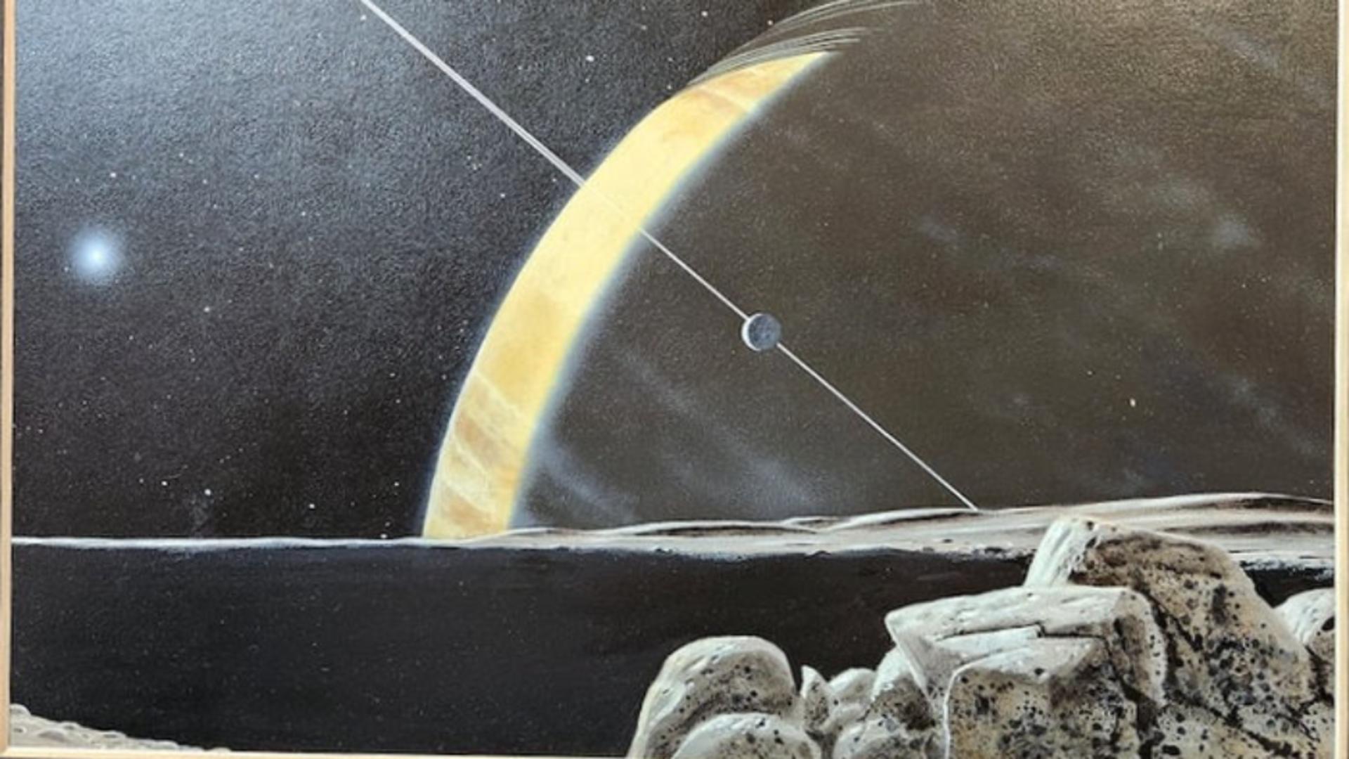 Ron Miller - - Saturn văzut de pe Enceladus
