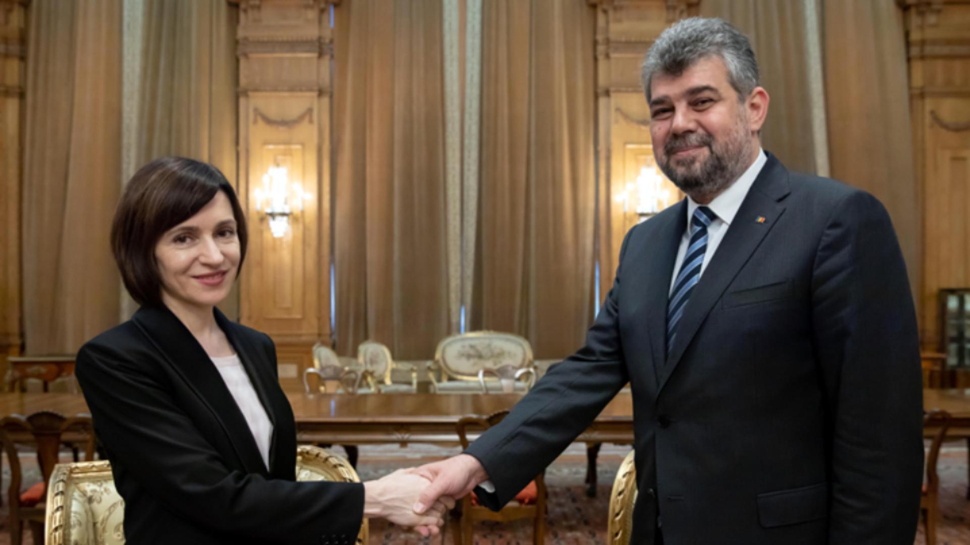 Maia Sandu, primită de premierul Marcel Ciolacu, la Palatul Victoria – Președinta Republicii Moldova, invitată la Inițiativa celor 3 Mări