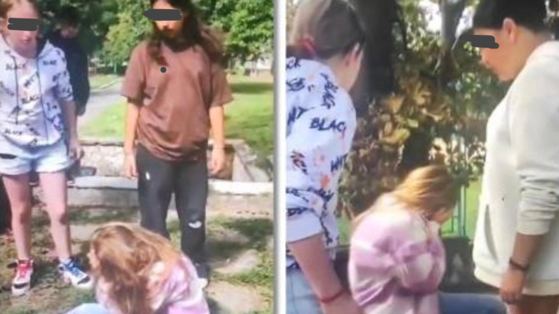 Adolescentă de 11 ani, bătută cu sălbăticie în curtea unui liceu de alte două fete, de 12 ani. NIMENI nu a intervenit – VIDEO