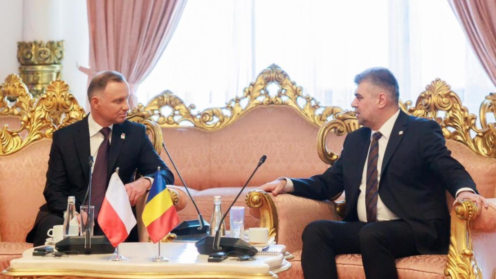 Marcel Ciolacu, întâlnire bilaterală cu președintele Poloniei: Aliați de încredere care împărtășesc aceeași viziune privind riscurile de securitate