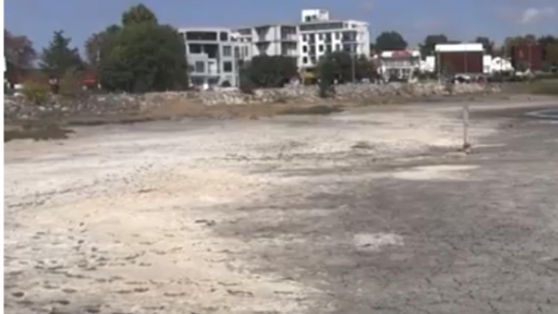 Lacul Techirghiol a secat din cauza arșiței – Imagini șocante