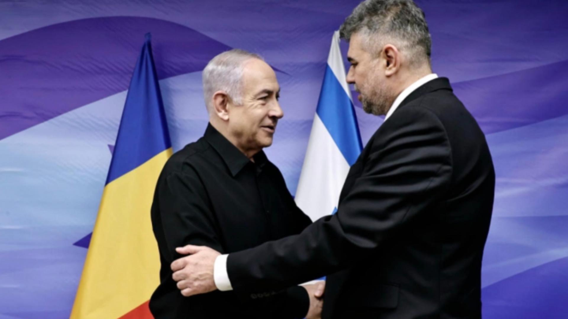 Benjamin Netanyahu și Marcel Ciolacu / Foto: gov.ro