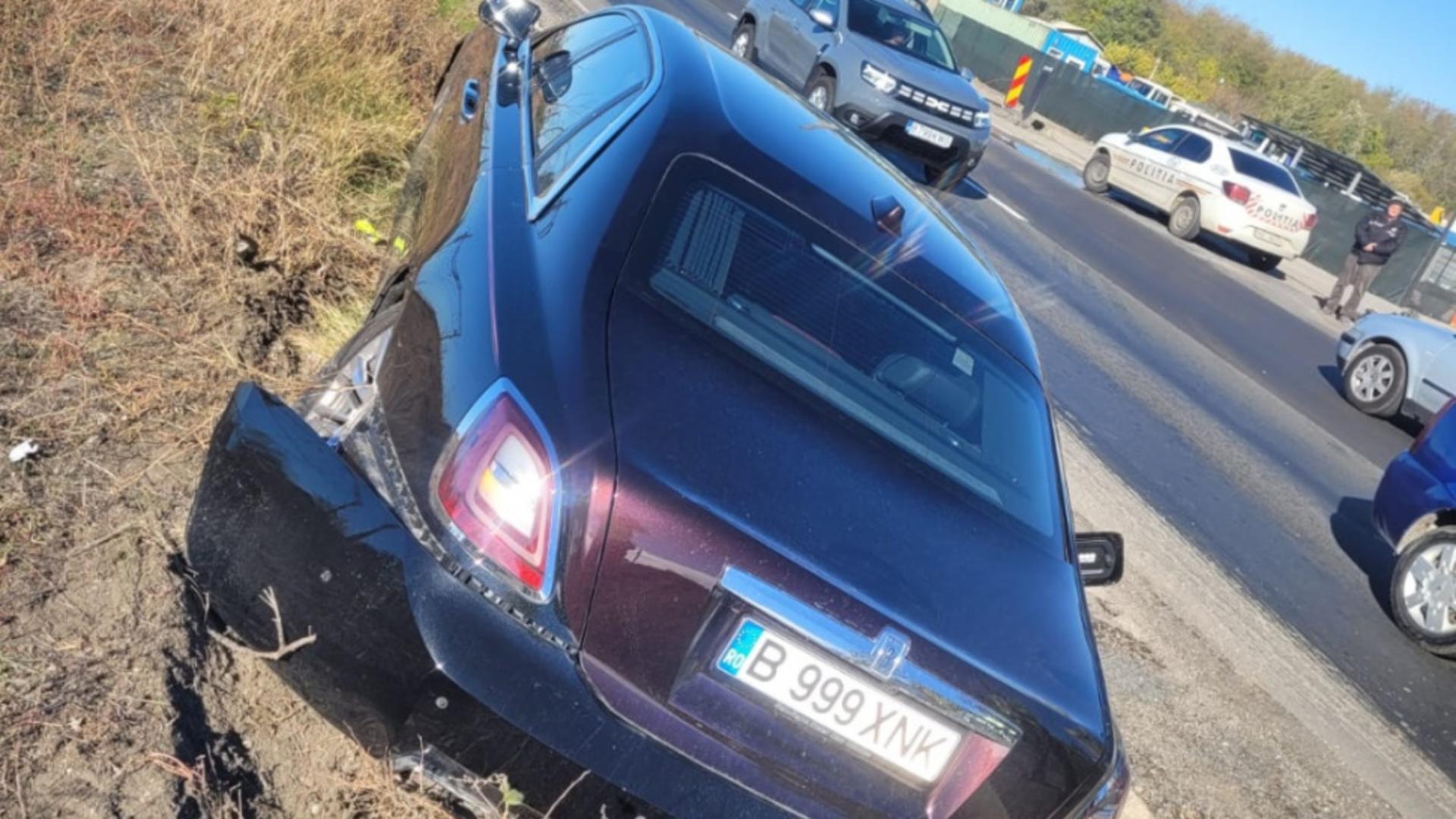 Gigi Becali, accident cu Rolls Royce-ul! Șoferul său a răsturnat mașina într-un șanț