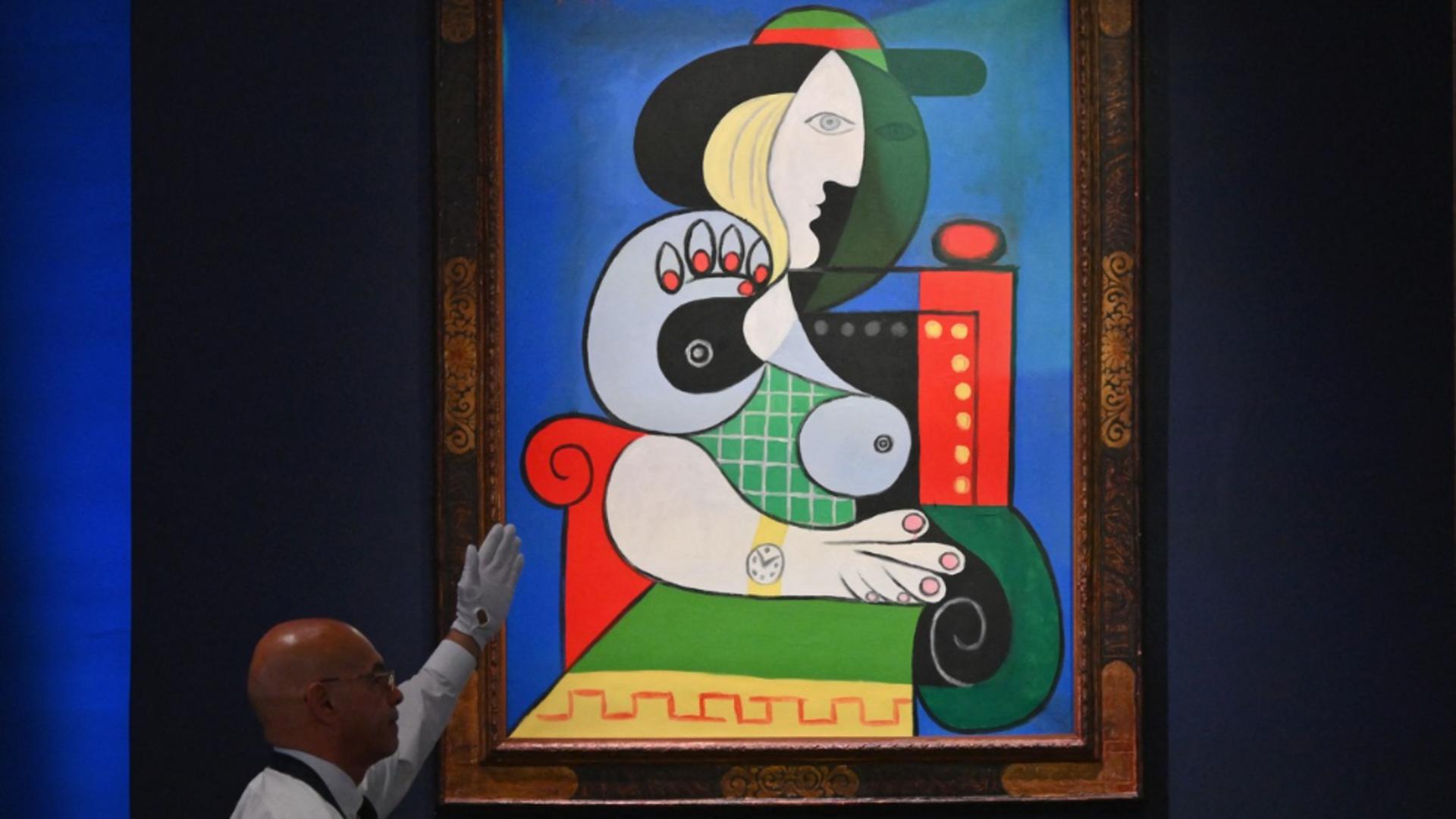 „Femme a la montre”, de Pablo Picasso, vândut la licitaţie pentru o sumă fabuloasă. Foto/Profimedia