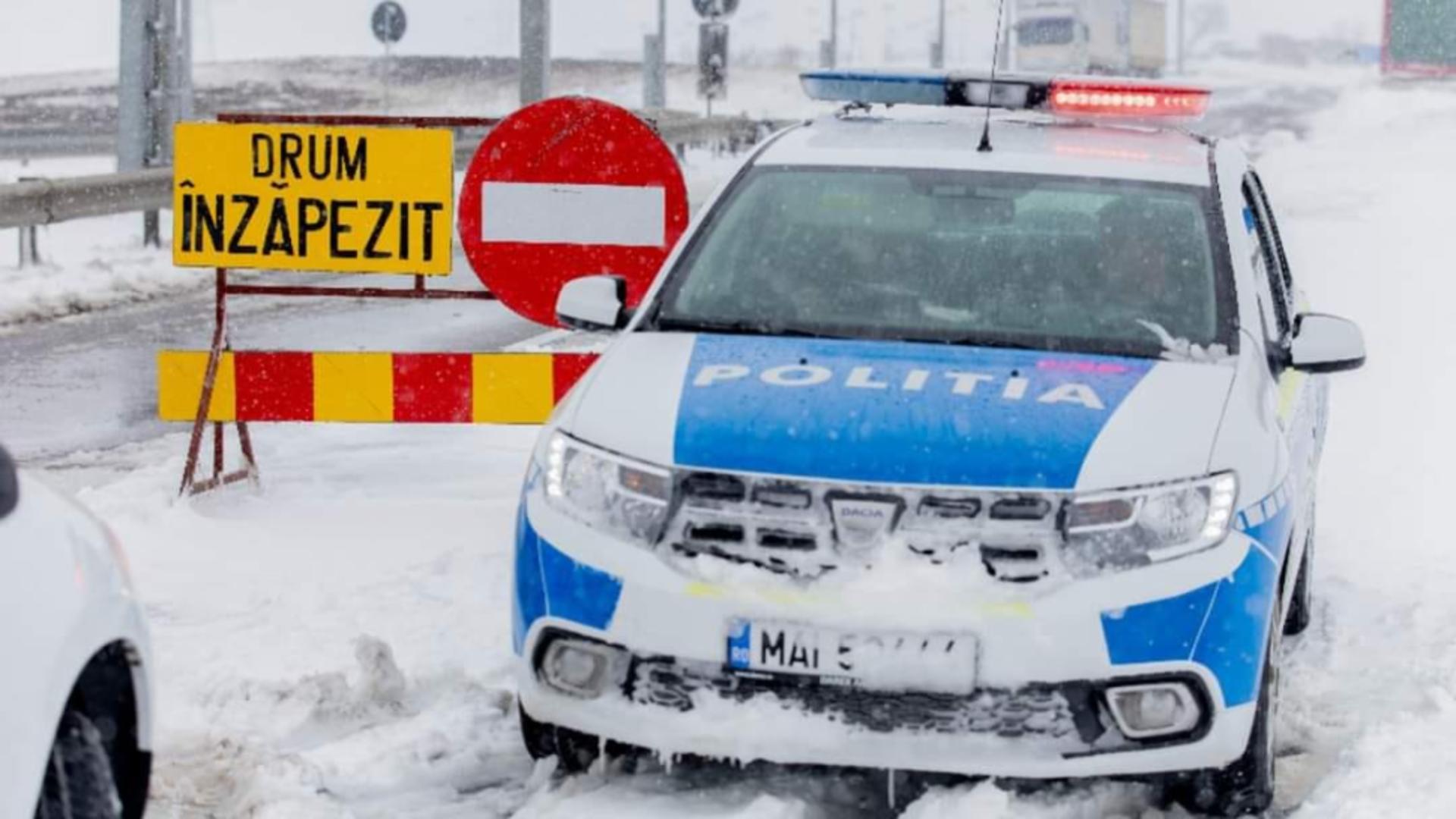 Autoritățile anunță că se intervine în 13 localități pentru deblocarea mai multor mașini rămase blocate în zăpadă