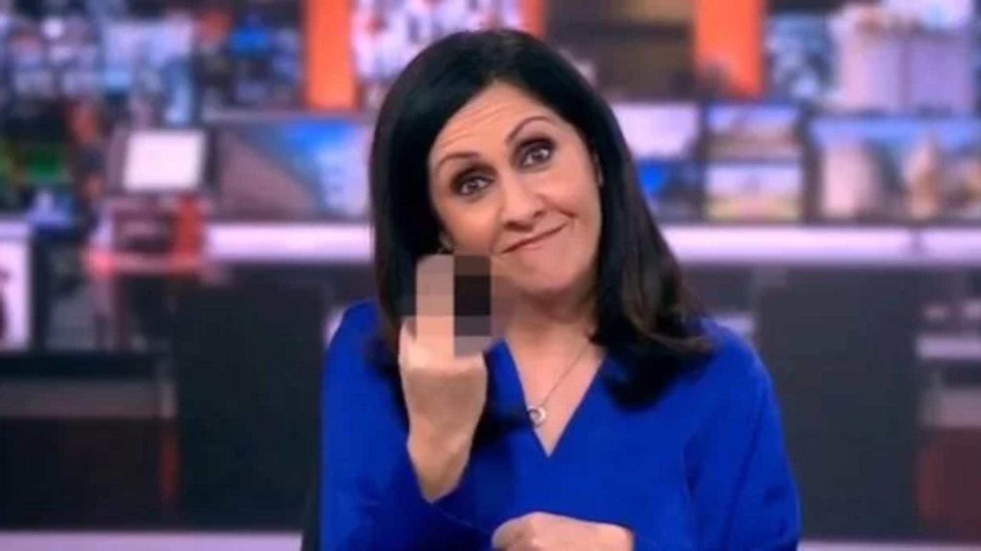 Gest obscen al unei prezentatoare BBC, transmis în direct. A arătat degetul mijlociu înaintea unei știri despre Boris Johnson