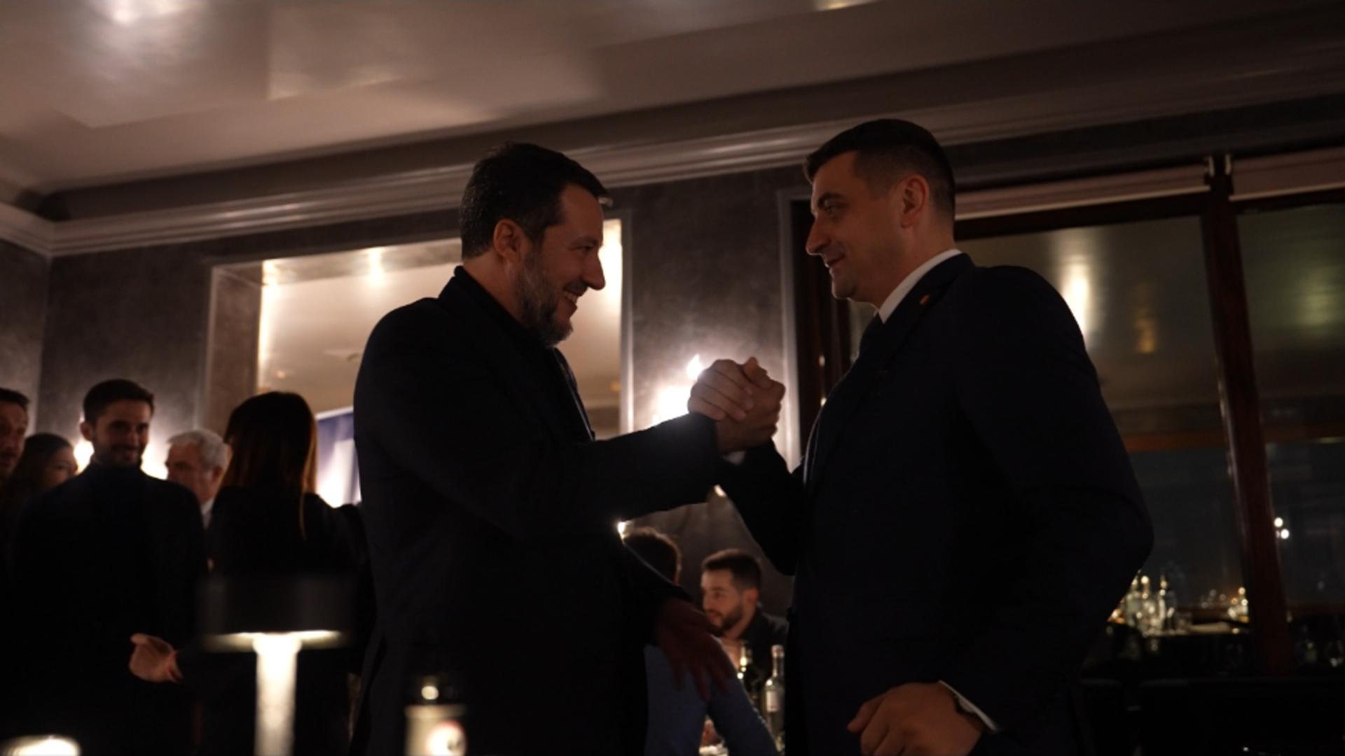 Matteo Salvini și George SImion