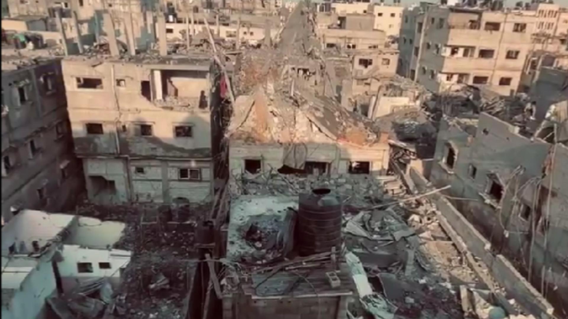 Orașul Khan Yunis a fost transformat într-un infern umanitar (fotocaptură video)