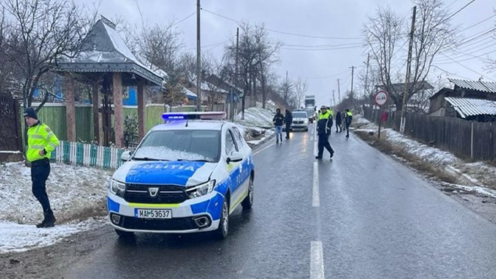 Minor de 10 ani accidentat grav de o autospecială a poliției în localitatea Bursucani, județul Galați