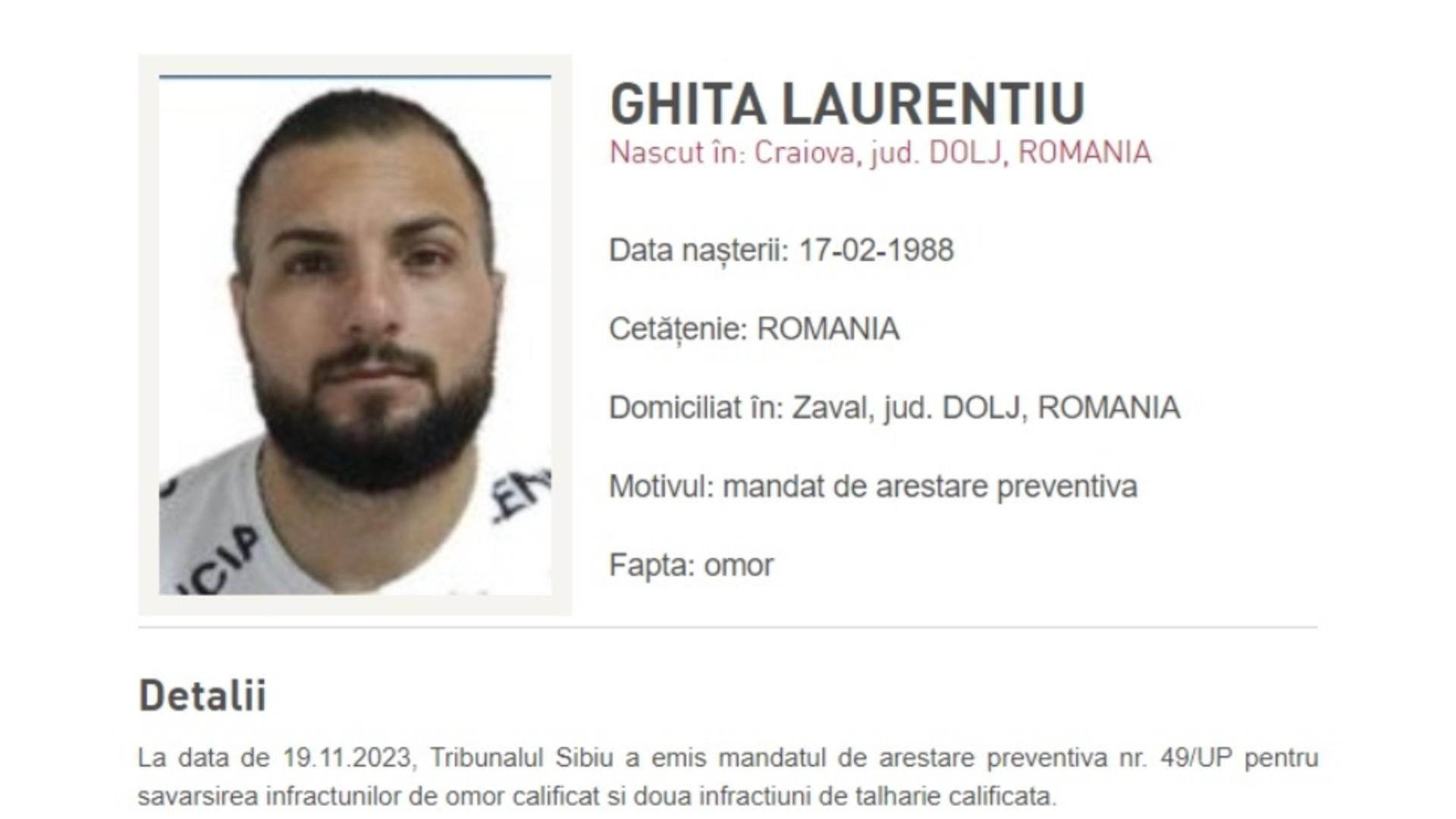 Laurențiu Ghiță, unul dintre ucigașii omului de afaceri sibian Adrian Kreiner, va fi adus în țară