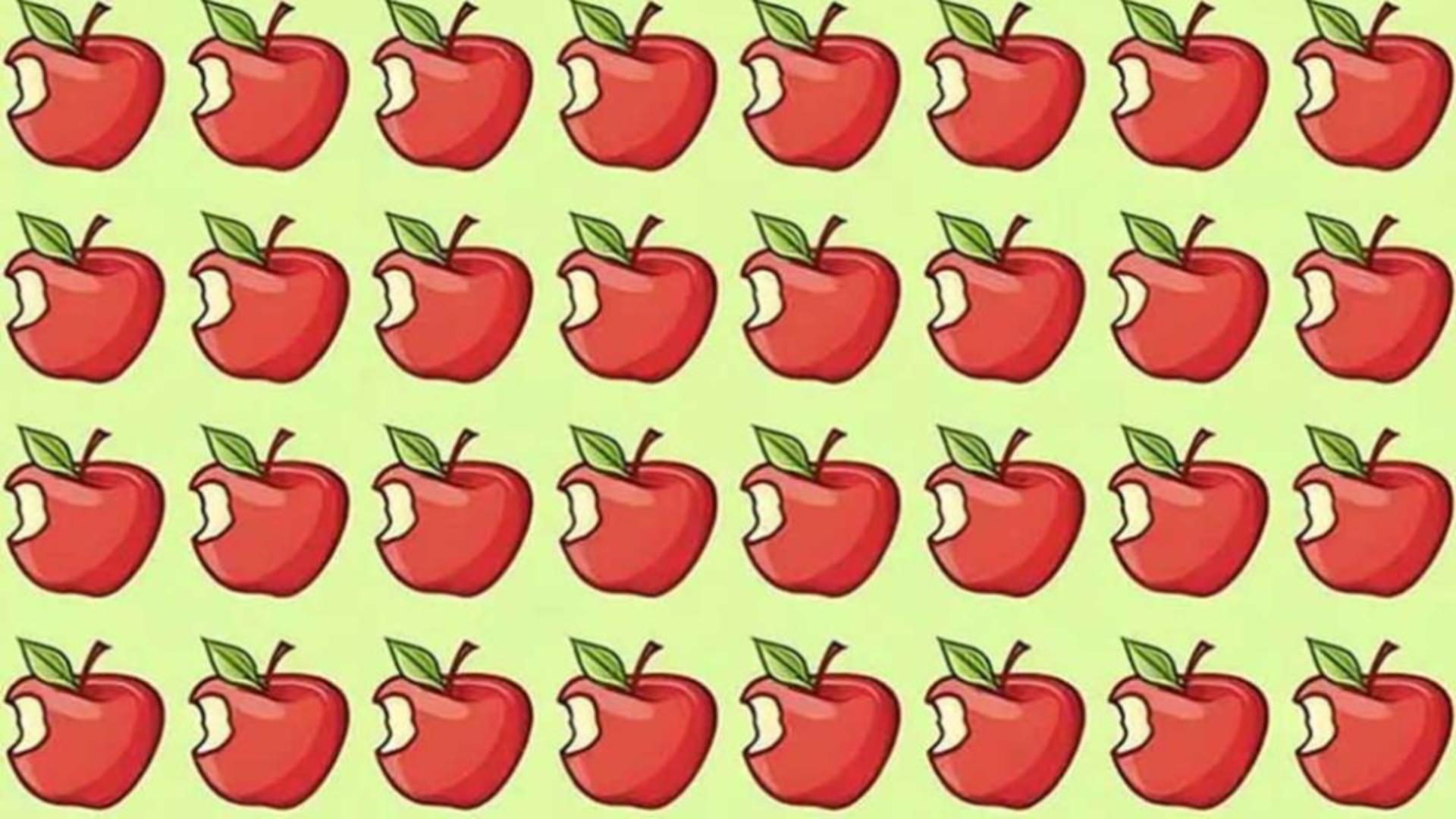 Poți să găsești mărul diferit din această imagine în doar 30 de secunde? Doar 10% din oameni reușesc să rezolve testul