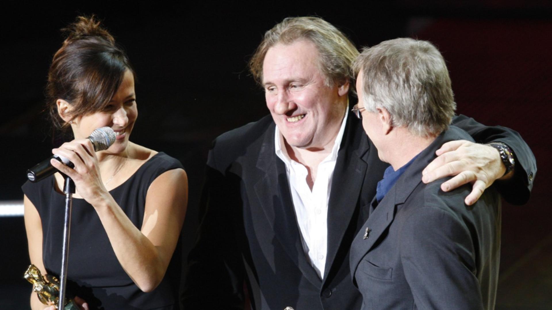 Sophie Marceau și Gerard Depardieu, la o ceremonie din 2010 (Profimedia)
