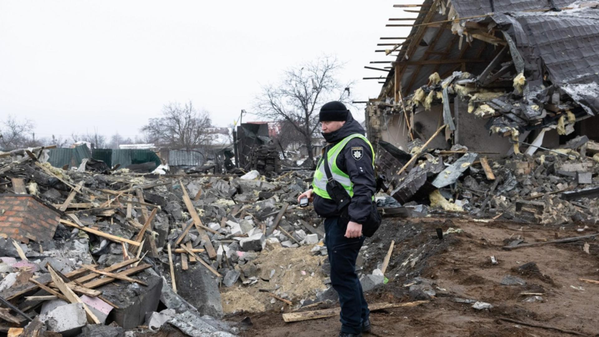 Urmările unui atac aerian rusesc asupra Kievului (Profimedia)