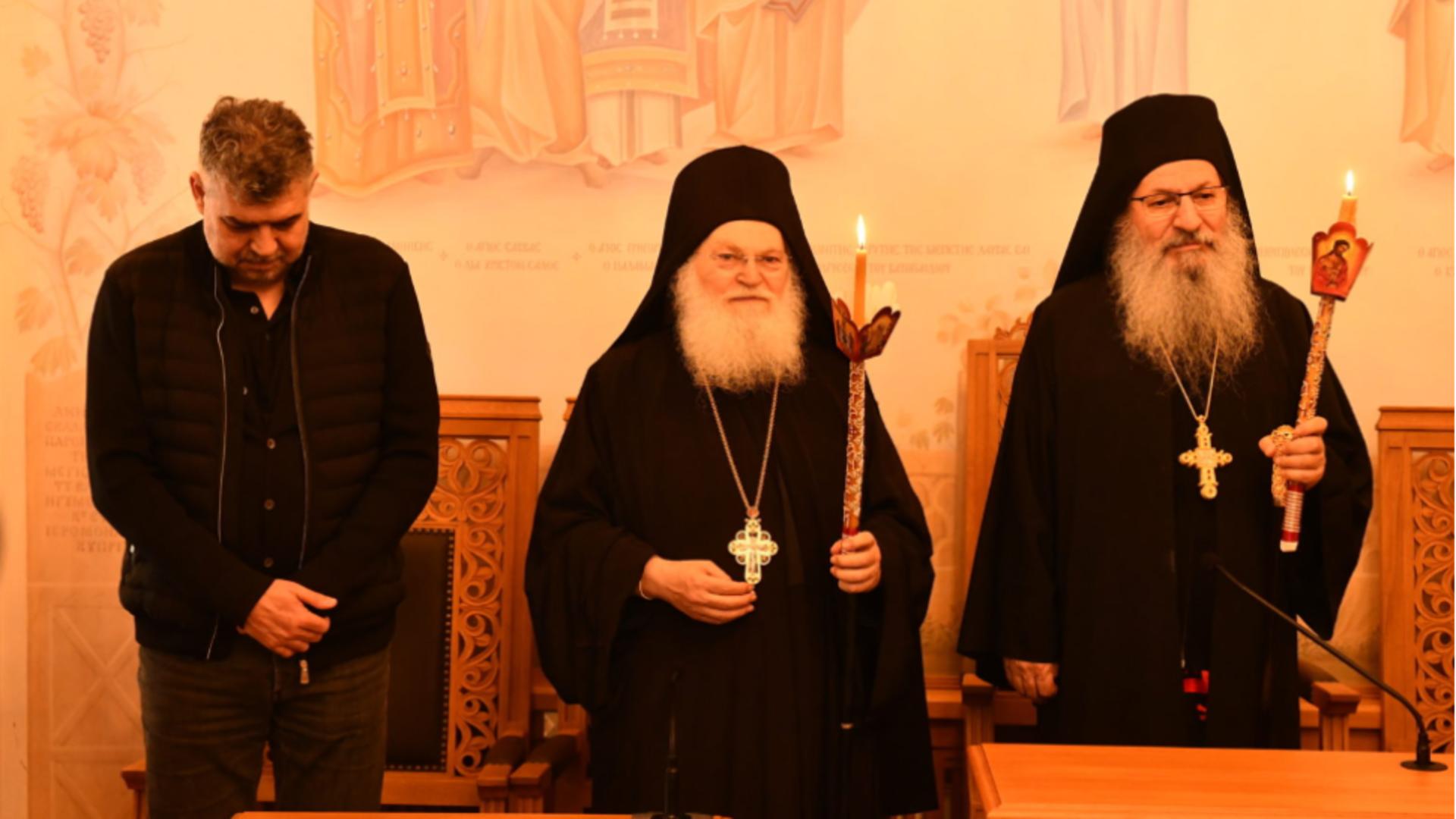 Marcel Ciolacu, din nou la Muntele Athos. Mesajul transmis stareţului de la Mănăstirea Vatopedi / Foto: orthodixianewsagency.gr