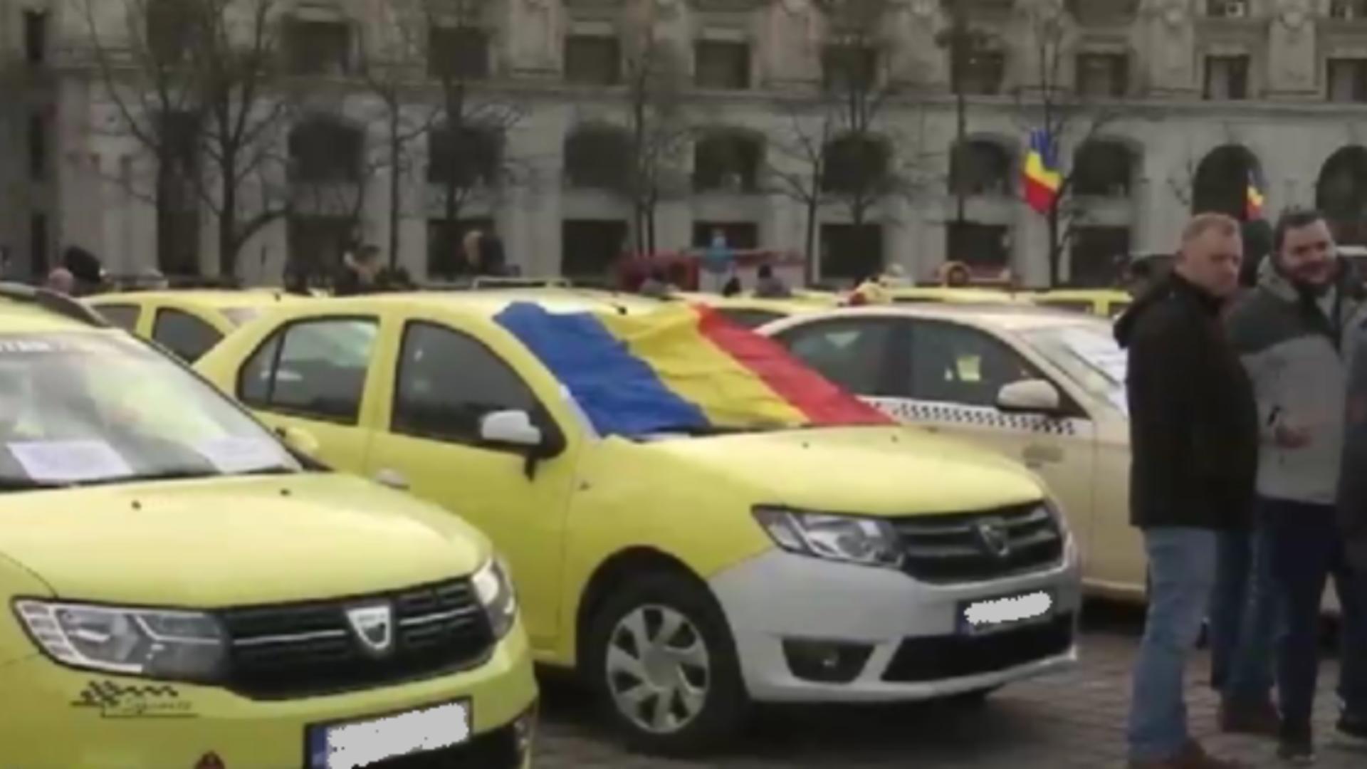 Sute de taximetriști au protestat în centrul Bucureștiului. Ce promisiuni le-a făcut guvernul?