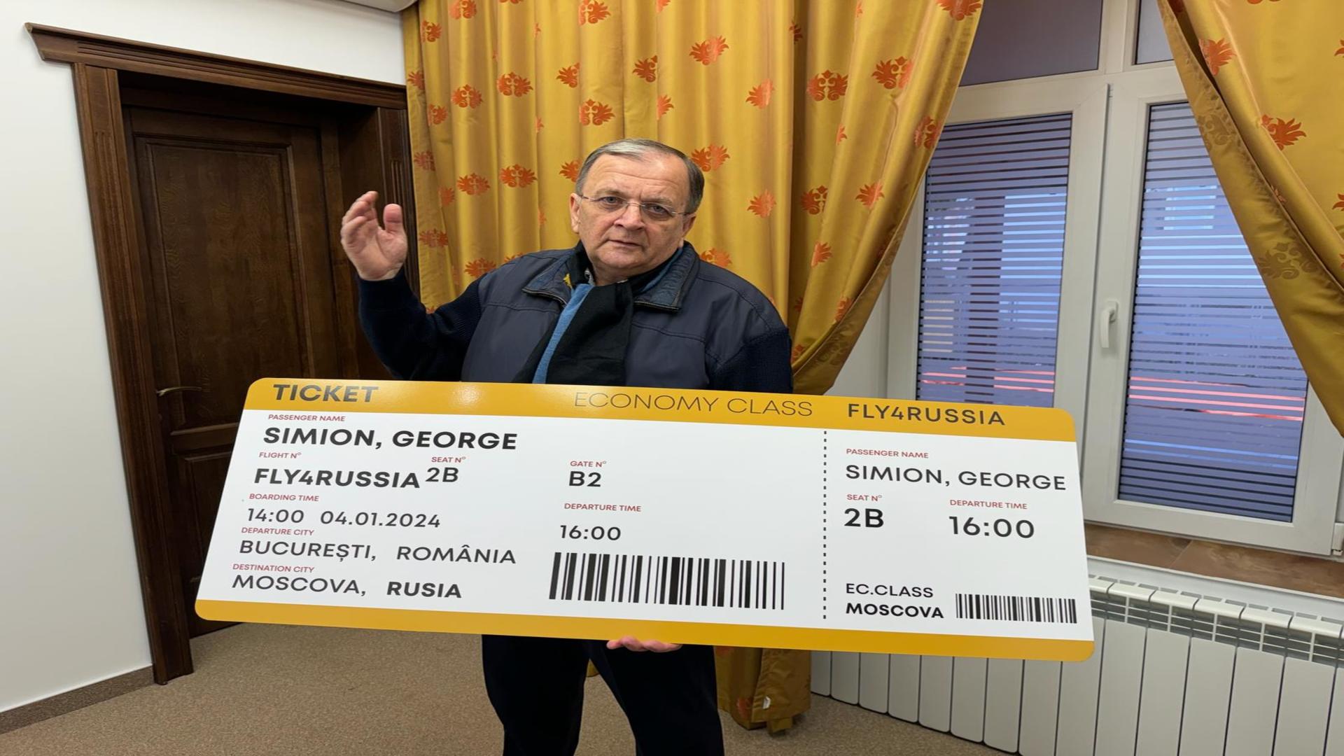 Gheorghe Flutur i-a pregatit un bilet de avion lui George Simion pentru Rusia