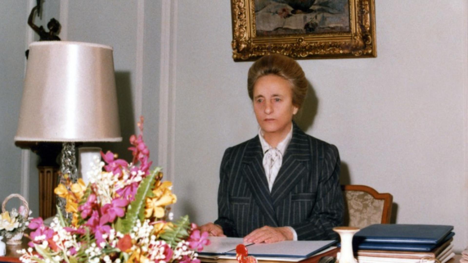 Elena Ceaușescu într-una dintre ultimele fotografii oficiale (martie 1989 - Profimedia)
