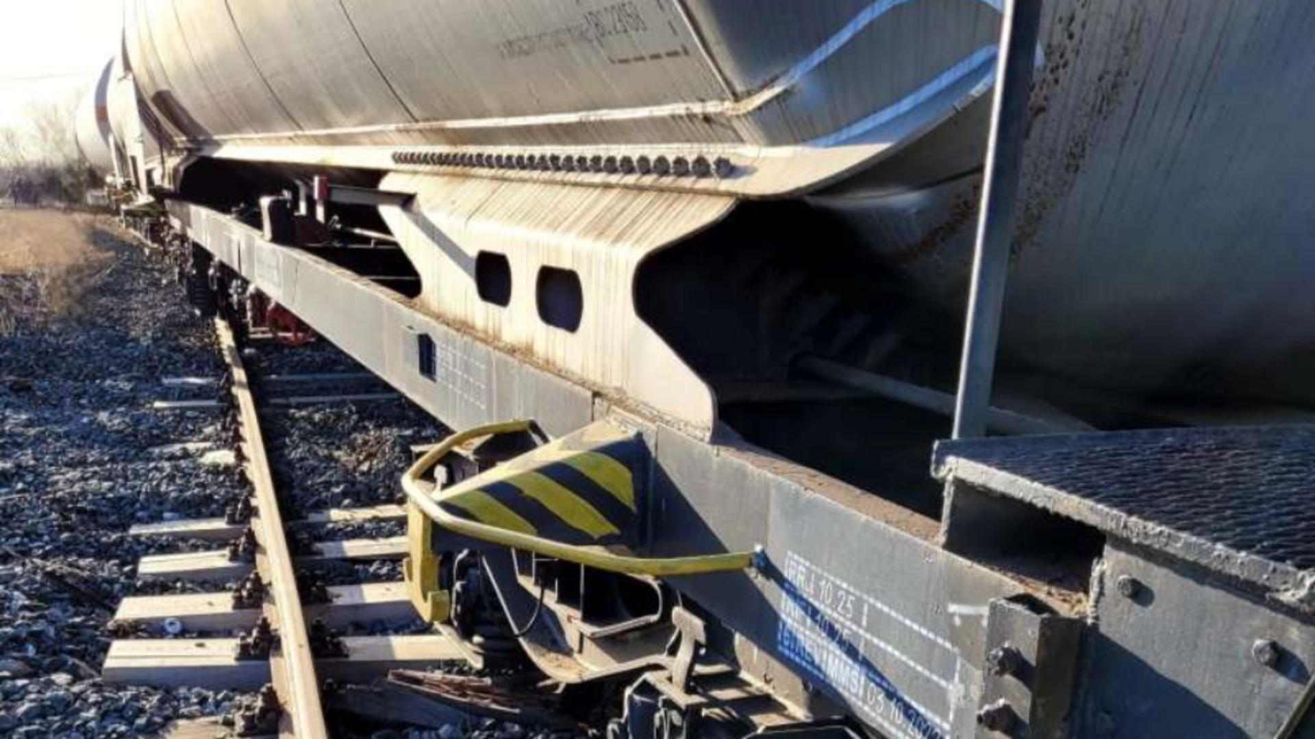 Alertă pe calea ferată: Vagon cu propan, deraiat în apropierea Zonei Libere Giurgiu