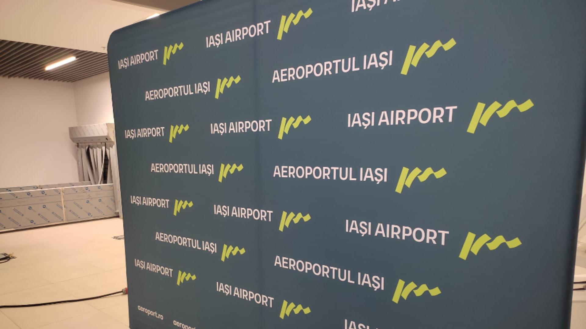 Aeroportul Iași se laudă cu un nou logo. Foto: Ziarul de Iași
