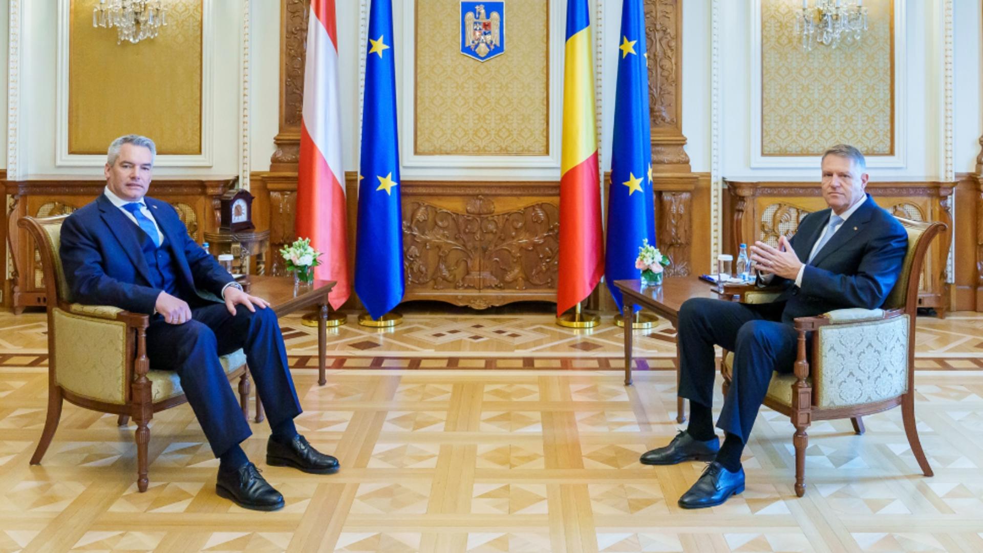 Karl Nehammer și Klaus Iohannis / Foto: Administrația Prezidențială