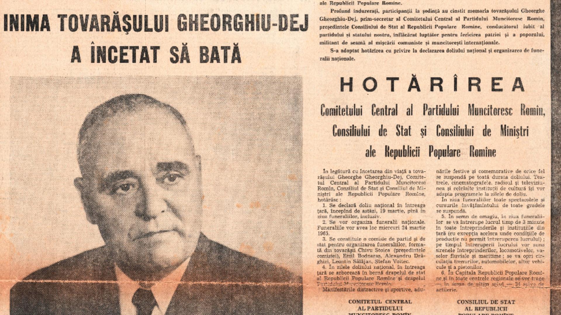 59 de ani de la moartea lui Gheorghiu Dej. Culisele luptei pentru SUCCESIUNE, scoase din arhivele Securității – DOCUMENTE