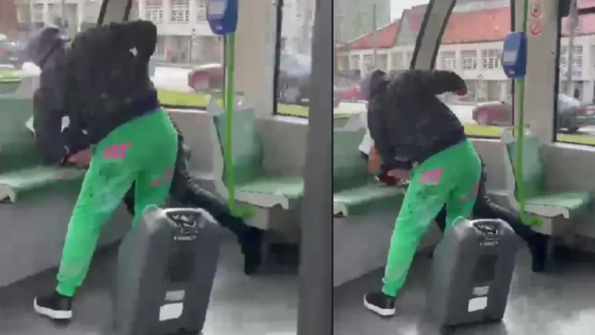 Bărbat bătut în tramvai, în Arad. Foto: Critic Arad
