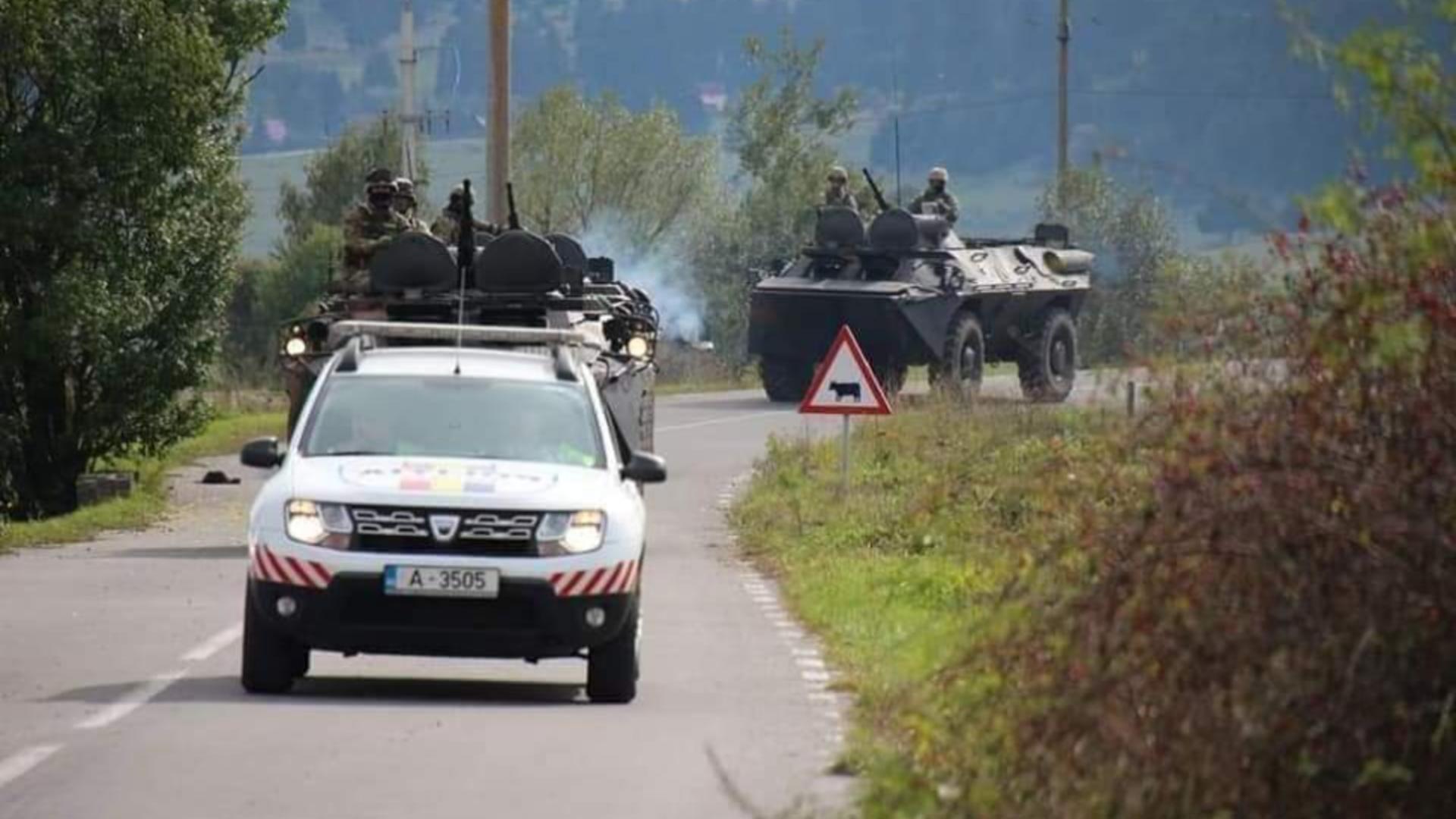Exerciții tactice în teren cu trupe și tehnică blindată pe drumurile din Ardeal și în Prahova, în perioada 8-12 aprilie/ Facebook MApN