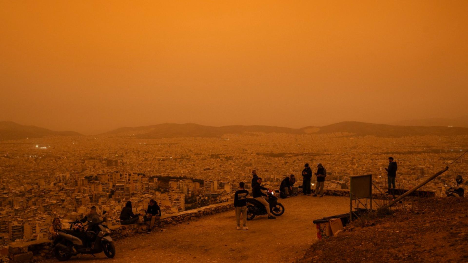 Imagini apocaliptice, în Grecia. Atena a devenit portocalie. Fenomenul a lovit și România FOTO+VIDEO