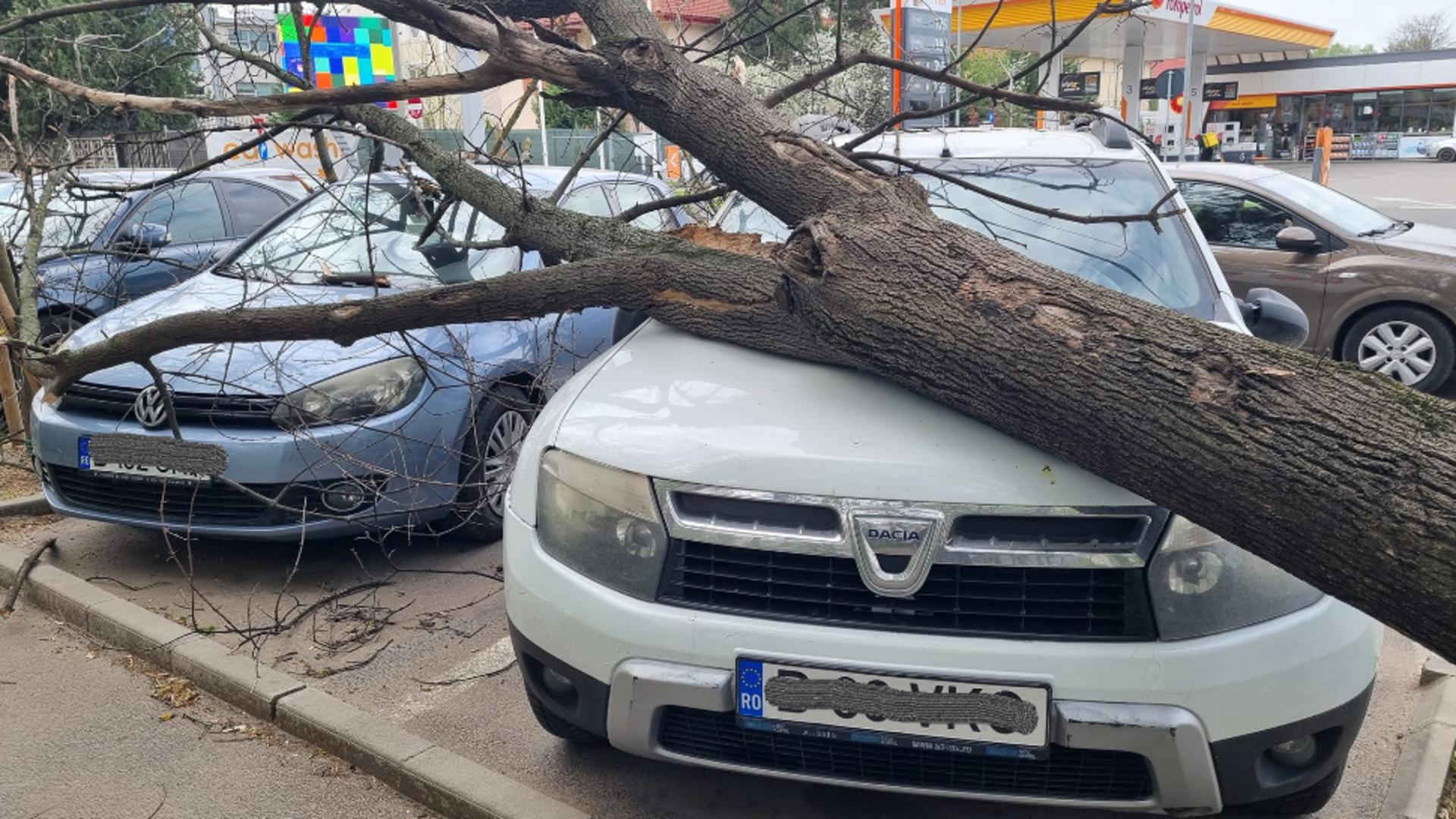 Autoturism avariat în zona  Valea Oltului(sursă: Info Trafic Bucuresti si Ilfov)