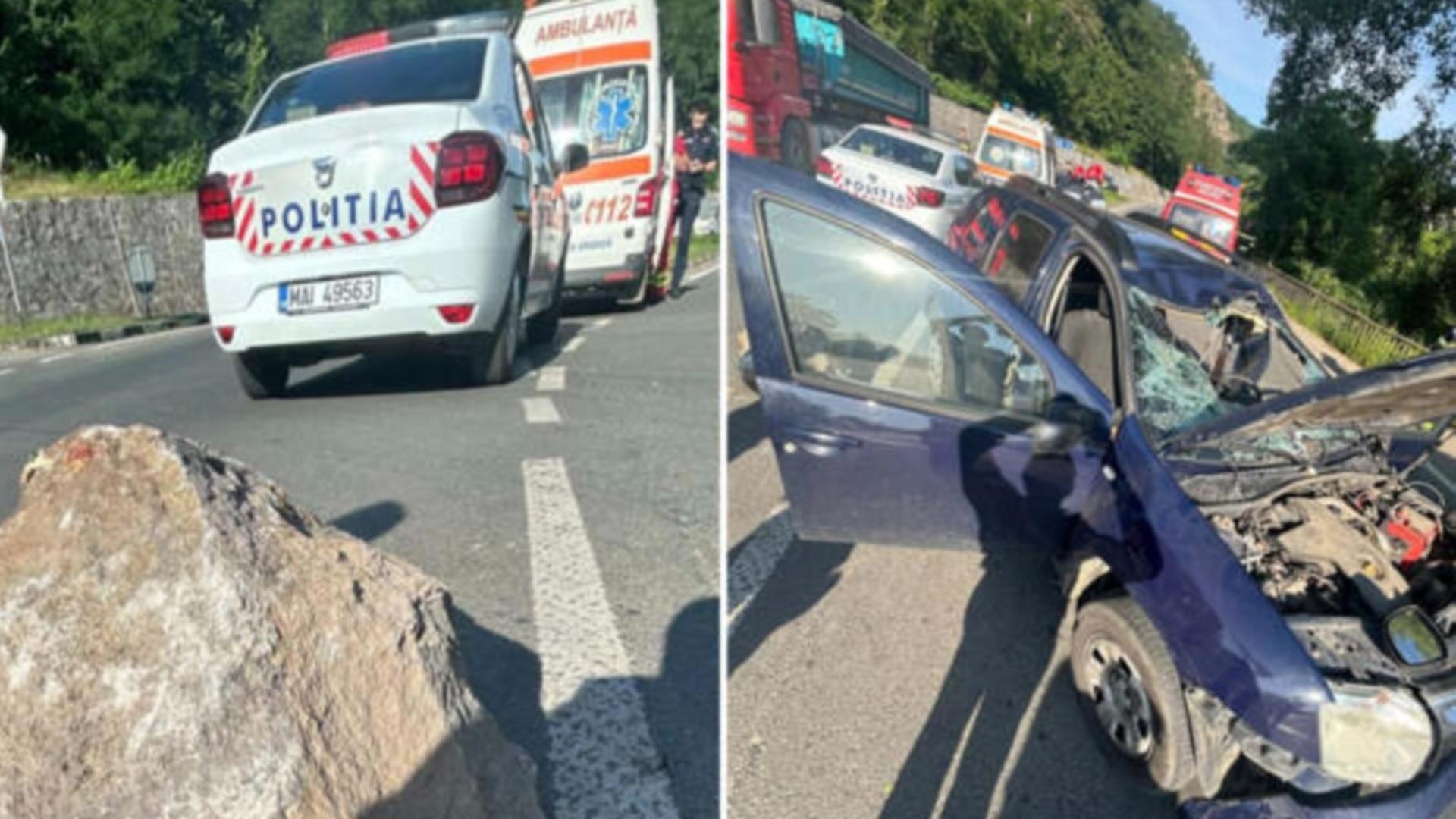 Politician român, rănit grav după ce un bolovan desprins din munte a căzut pe mașina condusă de el 