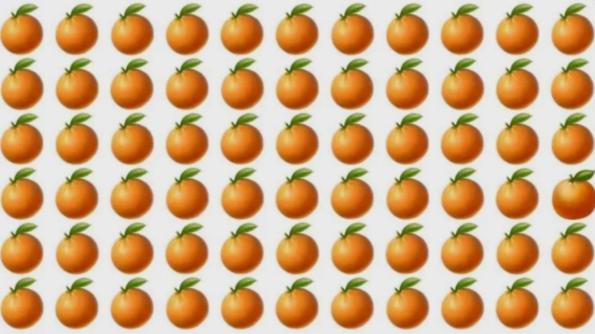Testul de atenție pe care doar 2% dintre subiecți îl trec: ghicește portocala specială în 5 secunde