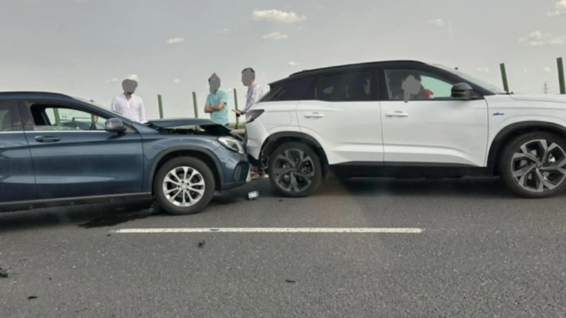 Accident pe A2. Traficul spre București se desfășoară cu greutate. Foto/Infotrafic