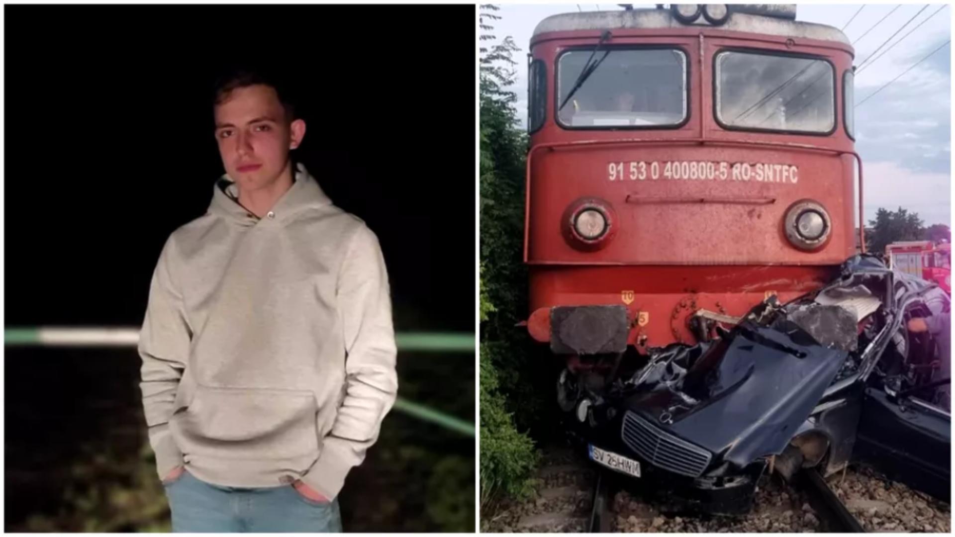 Alex a avut parte de un destin crunt la doar 20 de ani. Mașina sa a fost strivită de tren