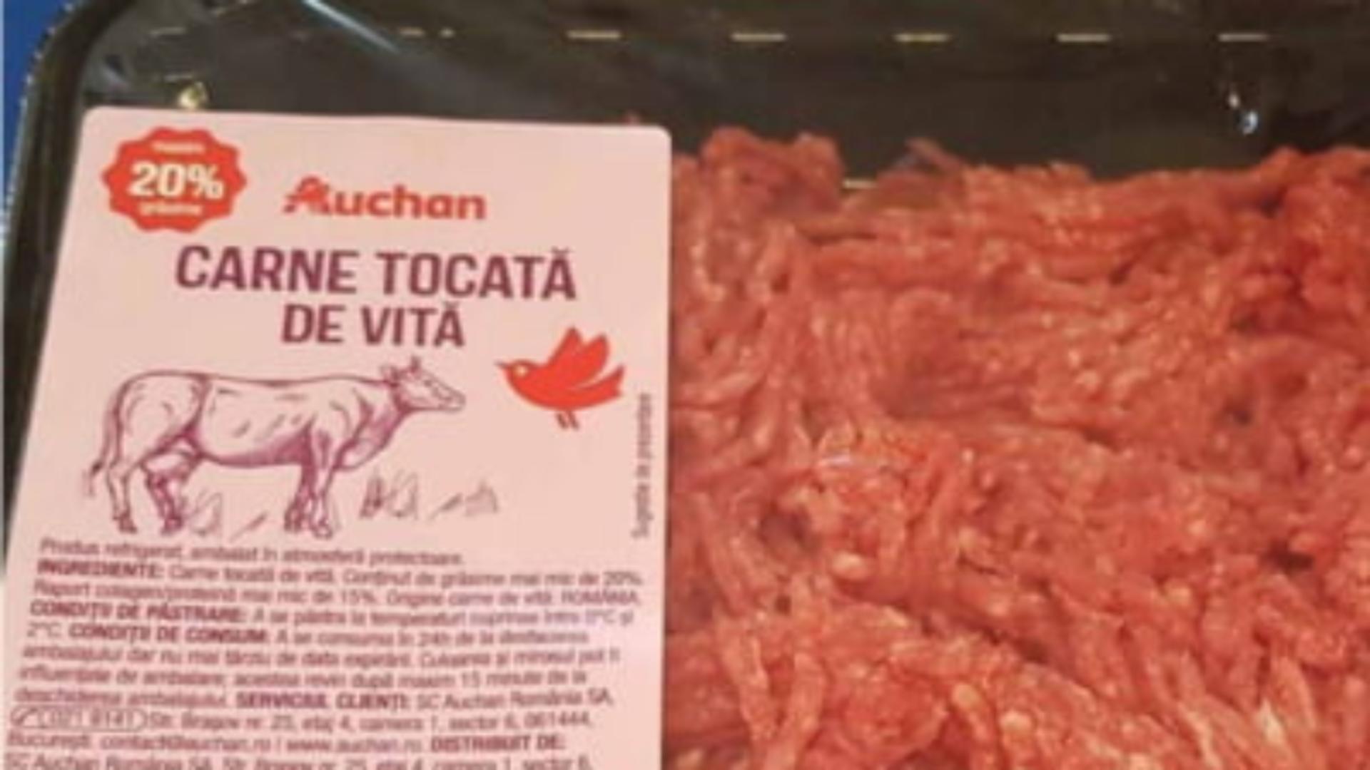  Sortiment de carne tocată, rechemat din cauza unei posibile contaminări. Foto: ANSVSA