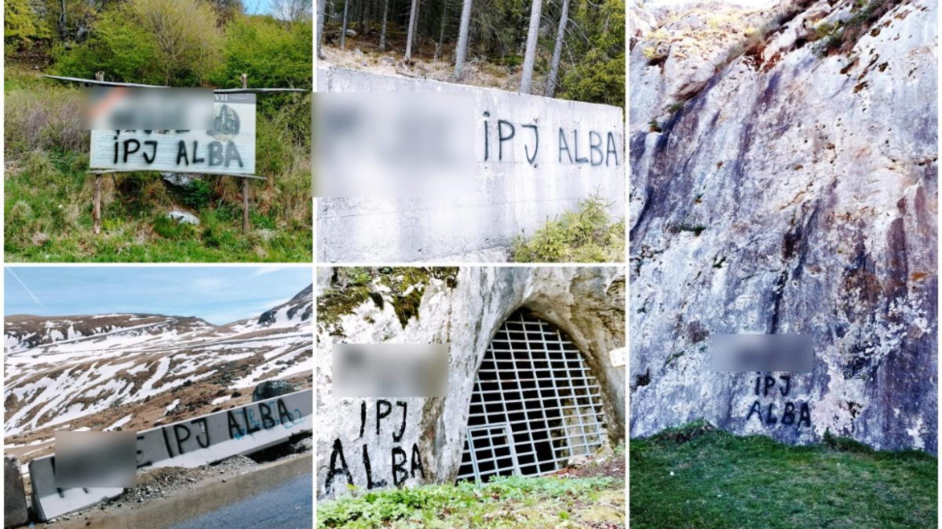 Val de mesaje obscene la adresa Inspectoratului Județean de Poliție Alba, scrise pe obiective turistice – FOTO