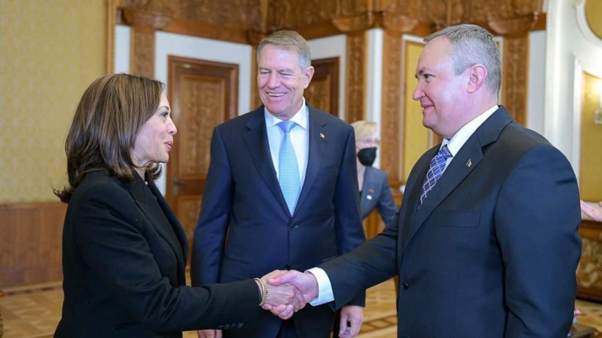 Nicolae Ciucă și Klaus Iohannis s-au întâlnit cu vicepreședintele SUA Kamala Harris