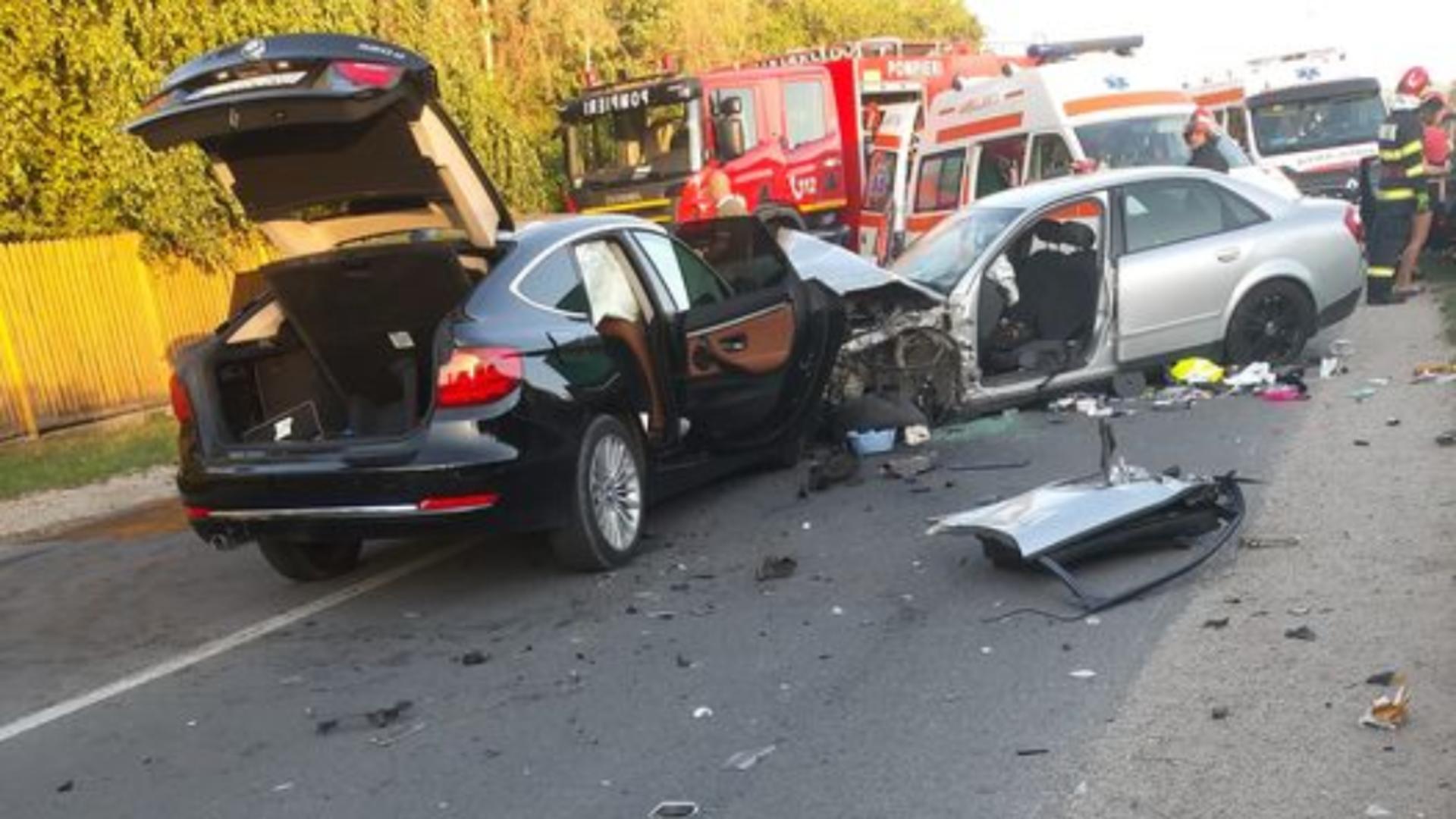 Accident grav, la Pucioasa. Trafic BLOCAT după o coliziune între 4 autoturisme