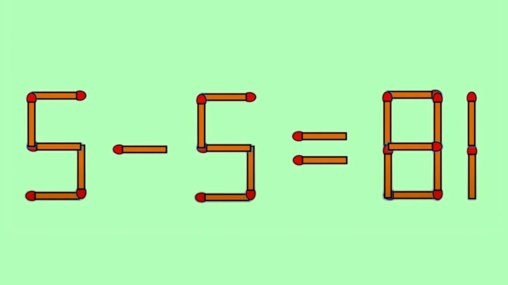 Testul IQ al zilei. În cât timp puteți corecta ecuația 5-5=81