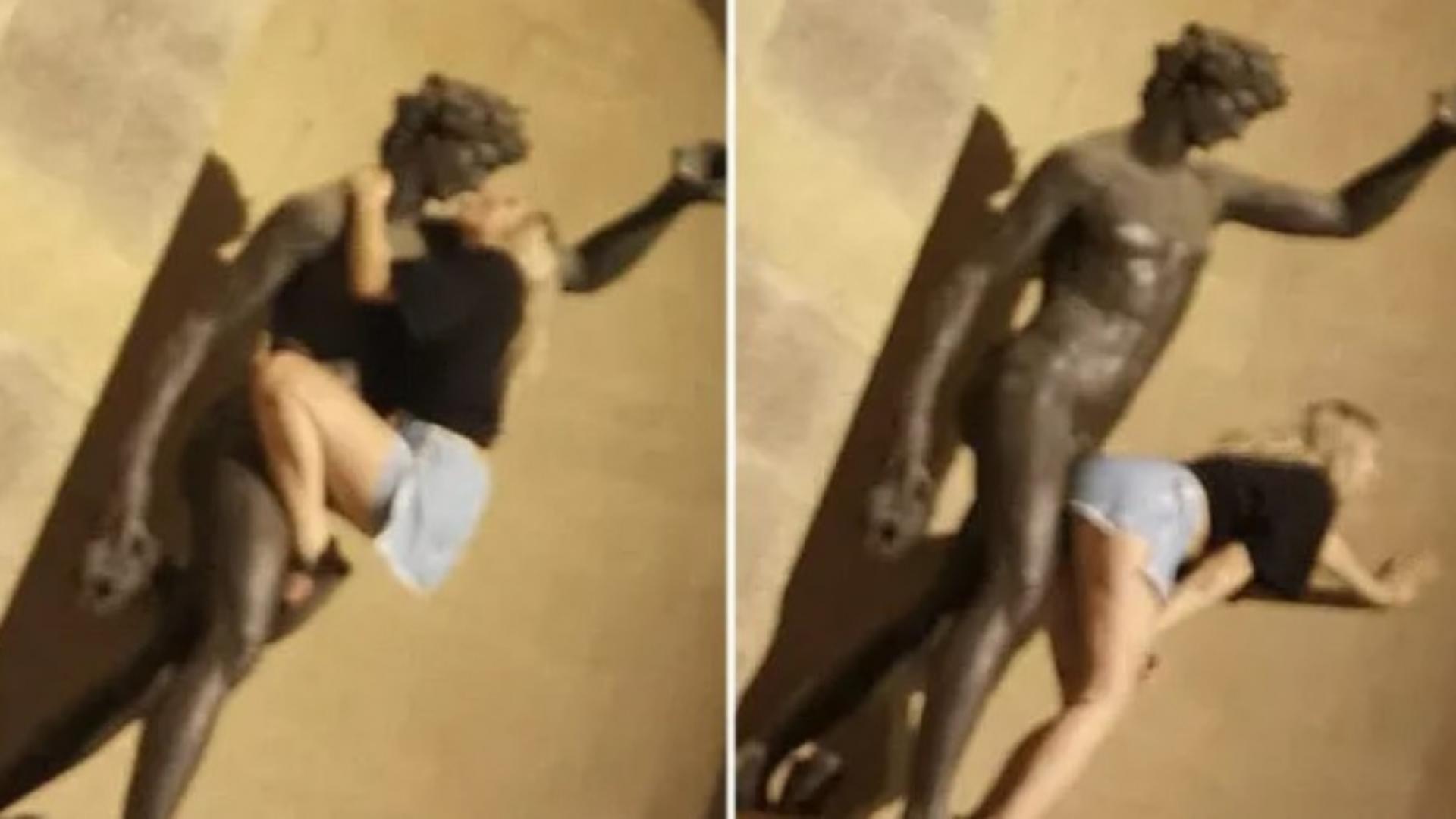 Scandal la Florența: Turistă fotografiată în timp ce sărută statuia lui Bacchus – VIDEO